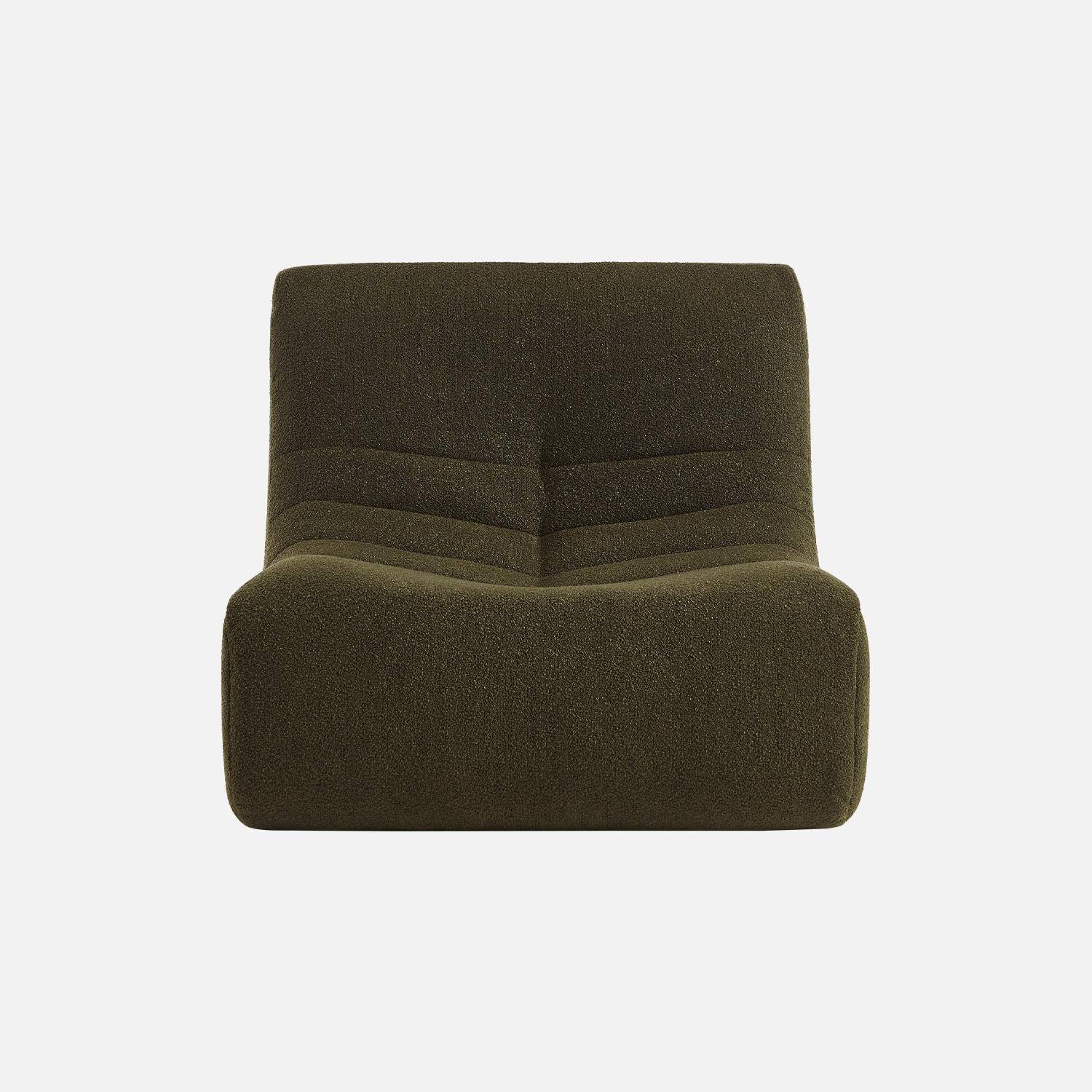 Fauteuil Sokol bouclé-bekleding 1 zitplaats kaki L 91 x B 105 x H 72cm - Sokol Photo4