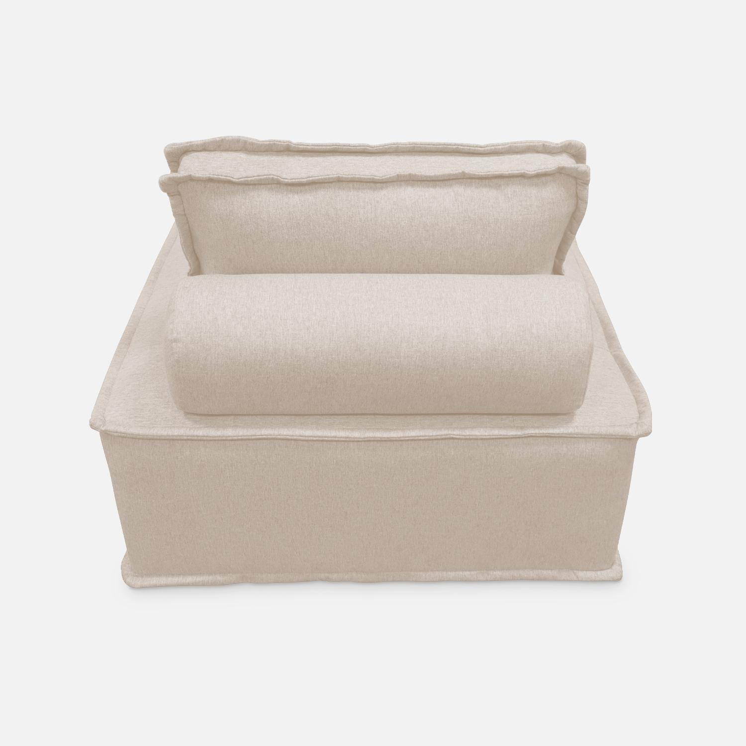 Canapé 1 place en tissu crème, set de 2, avec coussin,sweeek,Photo5