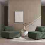 2er Set Sessel ohne Armlehne mit grünem Cordbezug für ein modulares Sofa - Lao Photo2