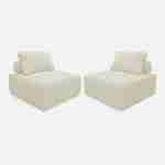 2er Set Sessel ohne Armlehne mit cremefarbenem Cordbezug für ein modulares Sofa Photo5