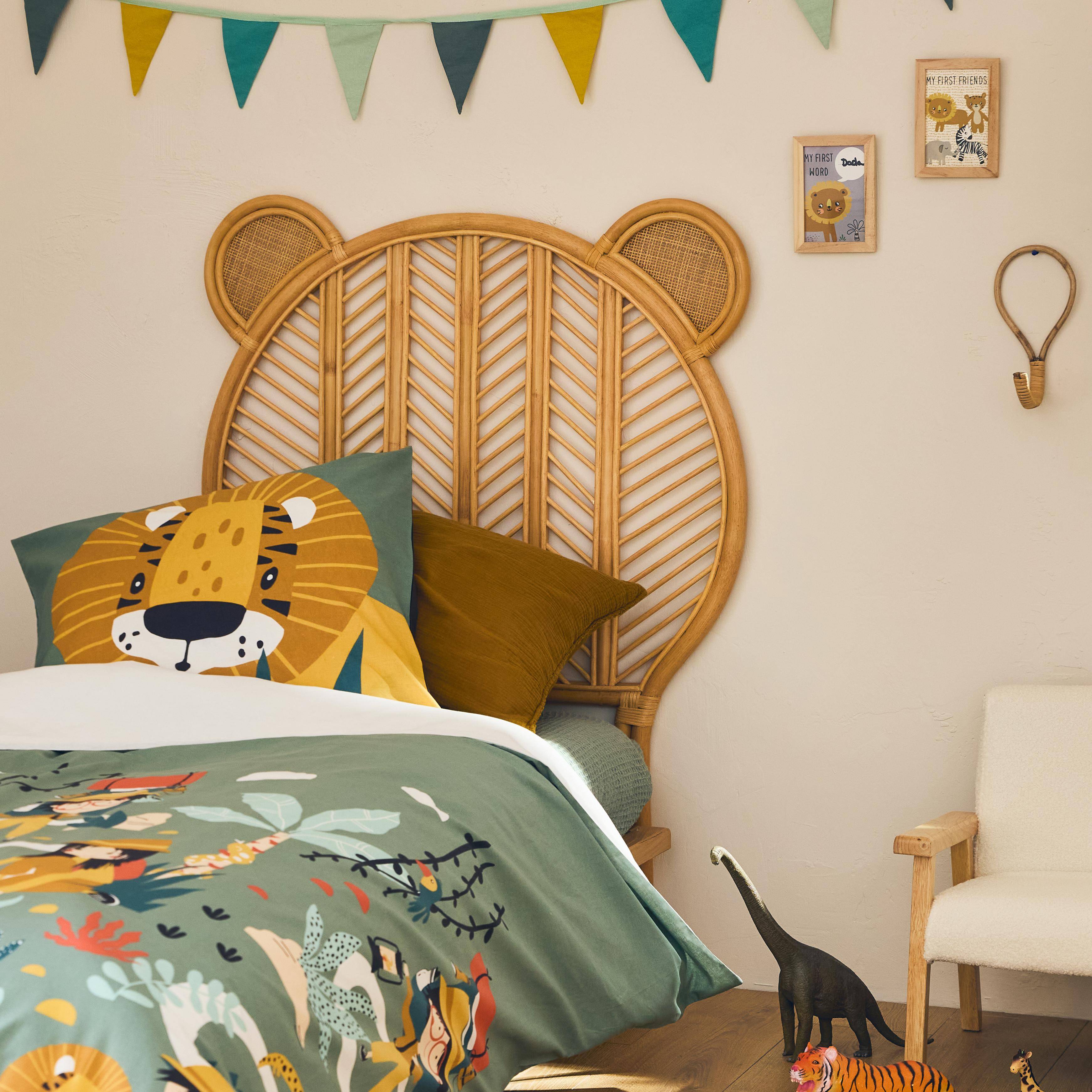 Tête de lit en rotin pour chambre enfant, Nias 90 x 100cm, coloris naturel ,sweeek,Photo1