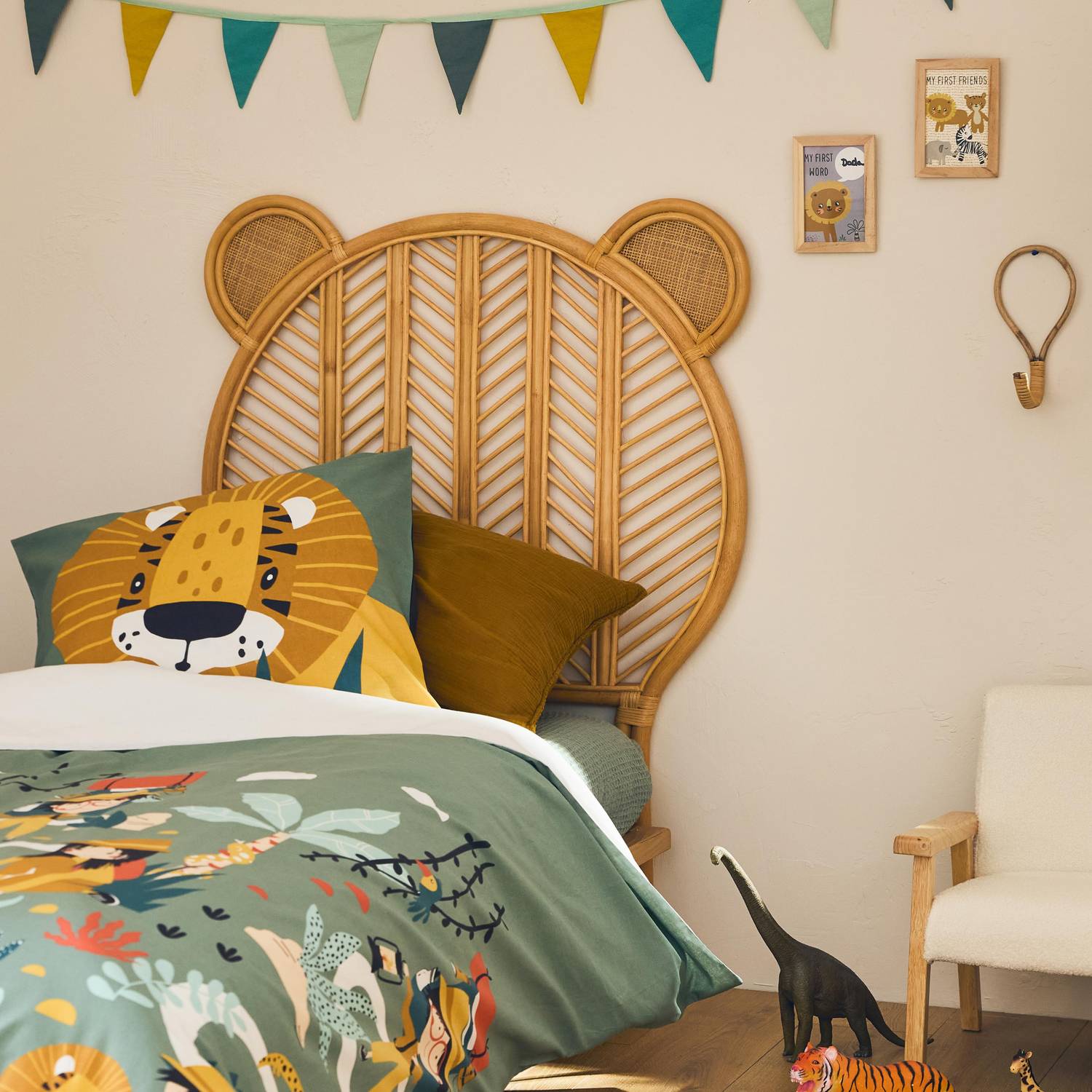 Tête de lit en rotin pour chambre enfant, Nias 90 x 100cm, coloris naturel  Photo1