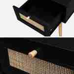 Set of 2 black wood and cane effect bedside tables with 1 drawer Photo7
