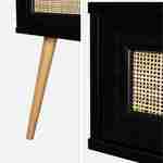 Set of 2 black wood and cane effect bedside tables with 1 drawer Photo6