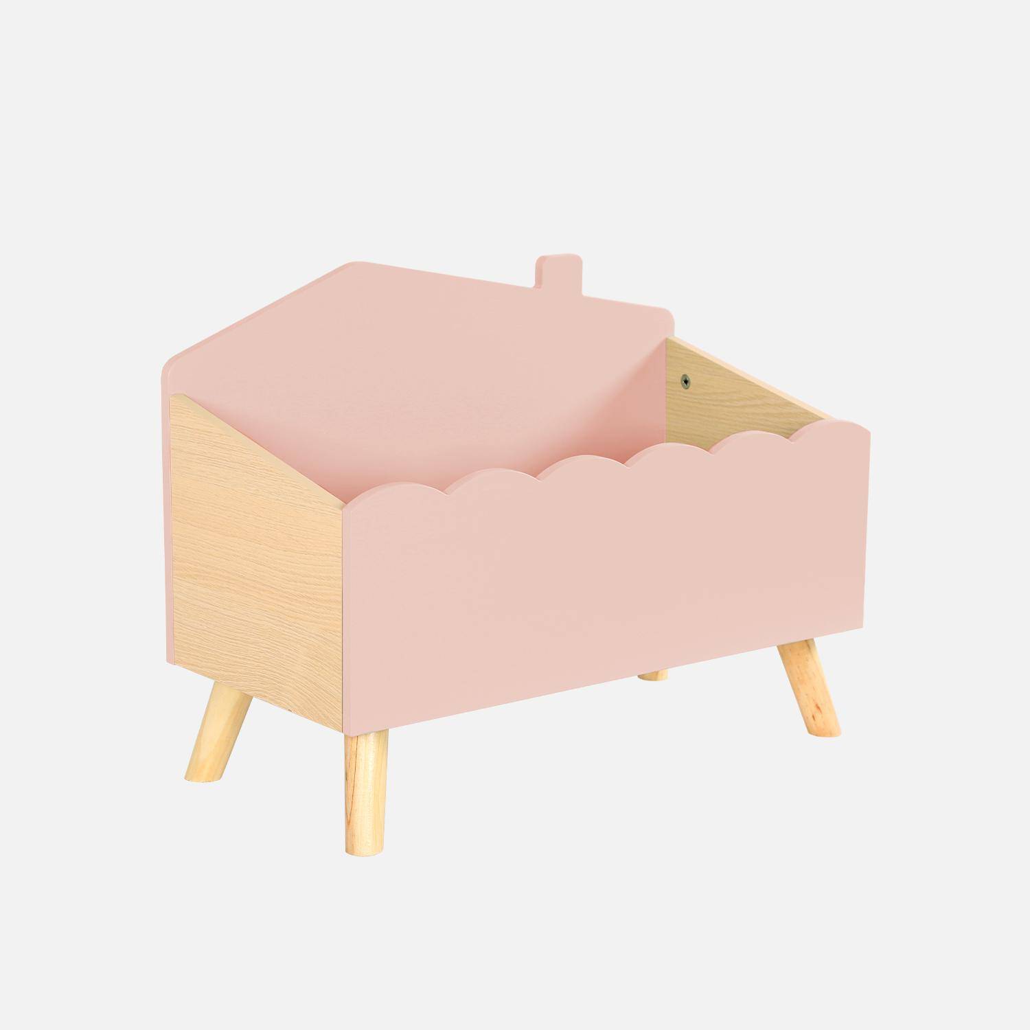 Coffre de rangement enfant, ouvert, rose Photo3