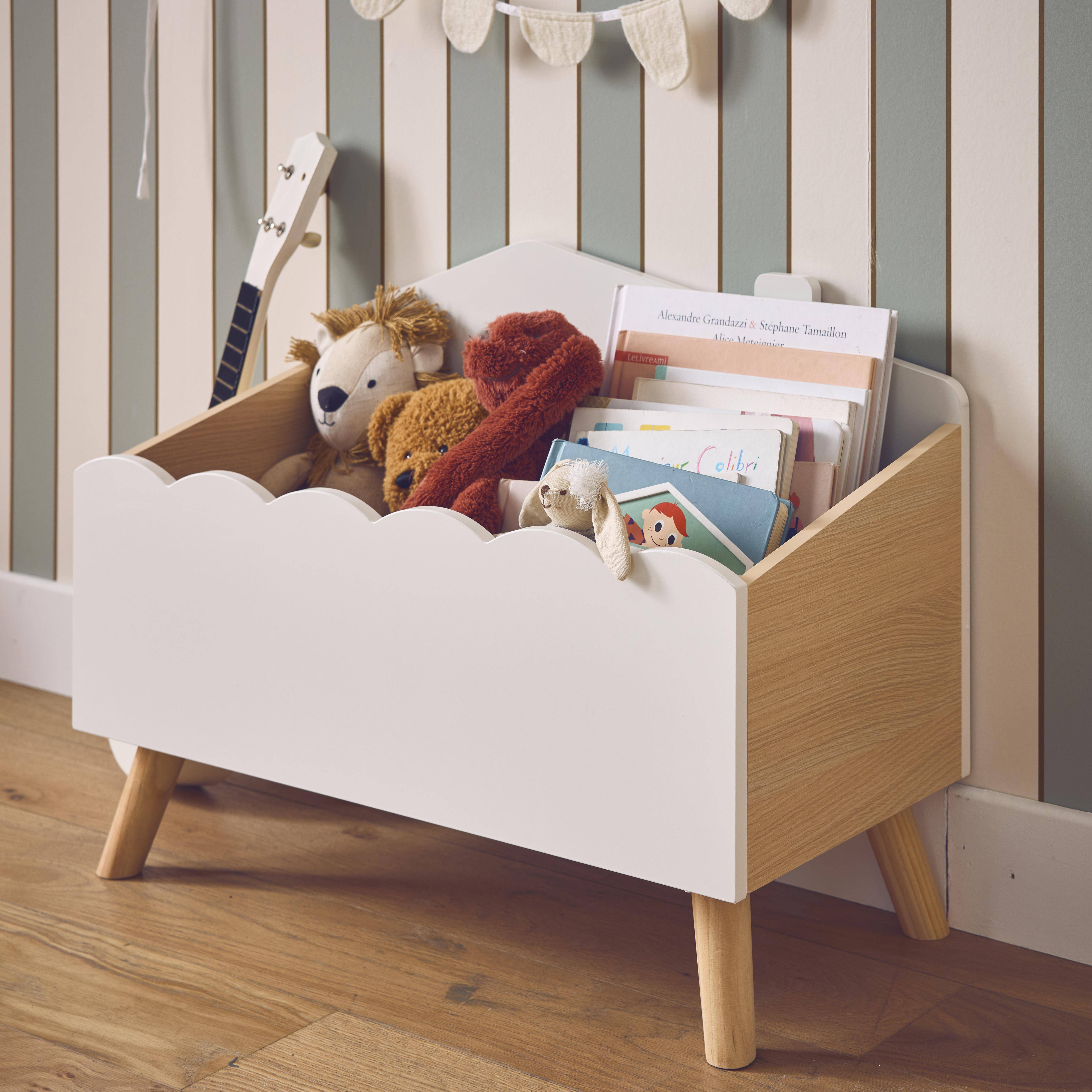 Coffre de rangement enfant, ouvert, blanc Photo2