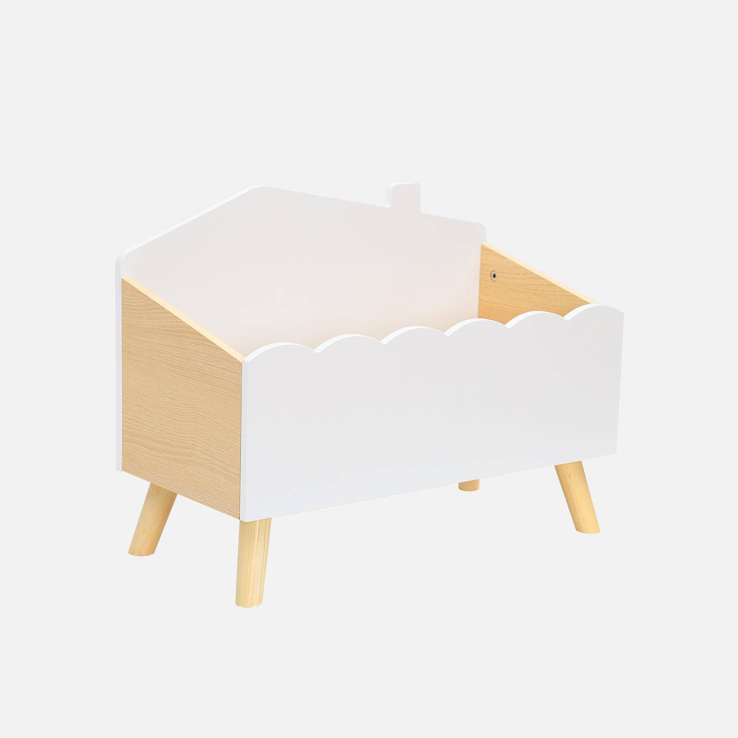 Coffre de rangement enfant, ouvert, blanc Photo4