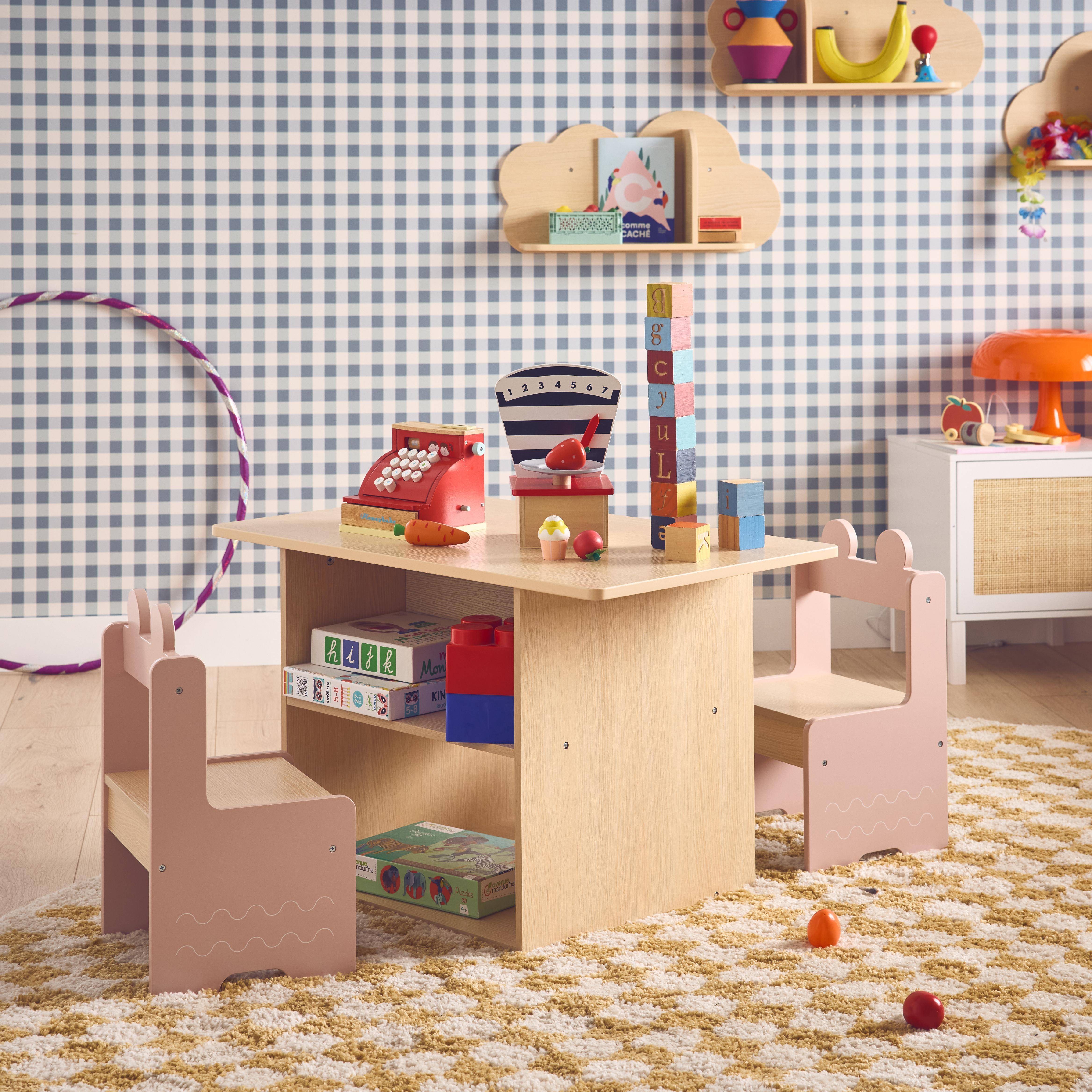 Set Tavolino Con 2 Sedie Kesper Per Bambini - Colore Bianco, Per Cameretta, Disegno E Gioco