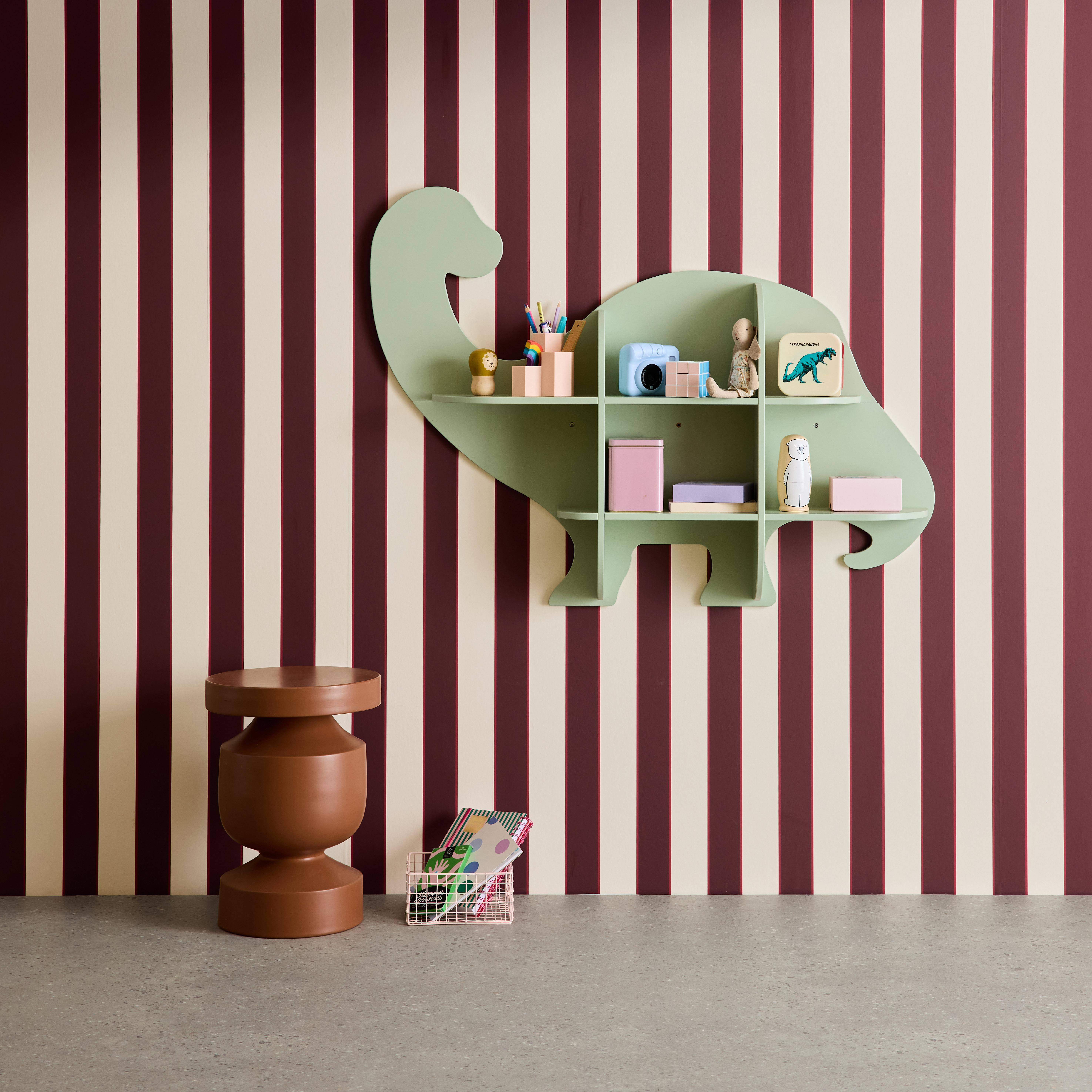 Półka ścienna dinozaur 5 przestrzeni do przechowywania, zielona - dł. 108 x gł. 16,5 x wys. 78,5 cm - Brachi,sweeek,Photo1