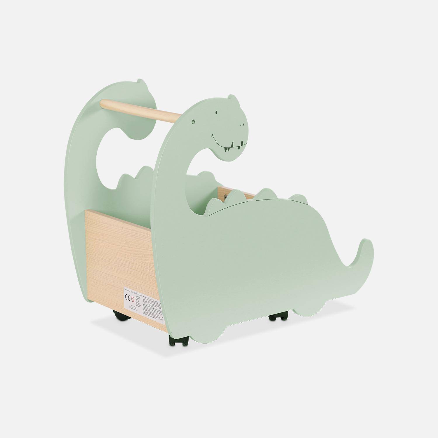 Coffre à jouets avec roulettes, pour enfant dinosaure  Photo5