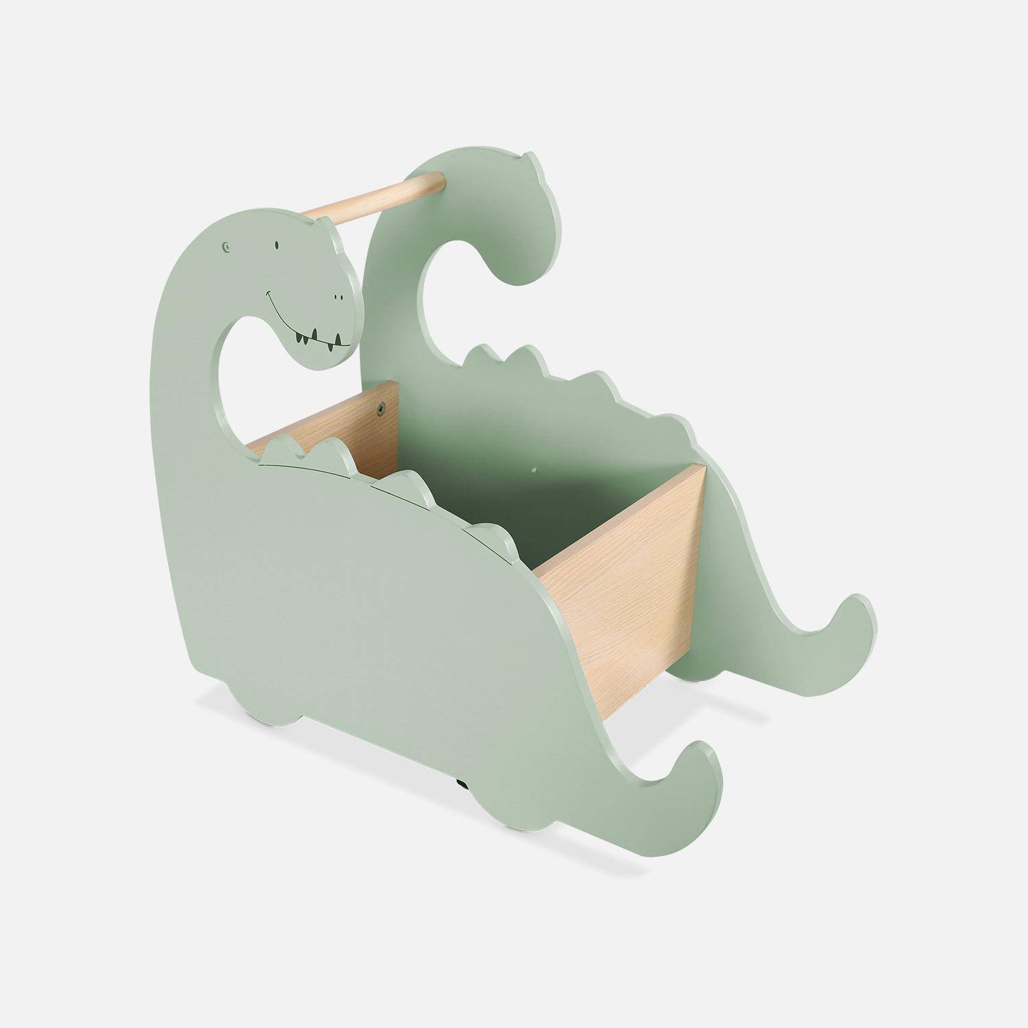 Coffre à jouets avec roulettes, pour enfant dinosaure  Photo4