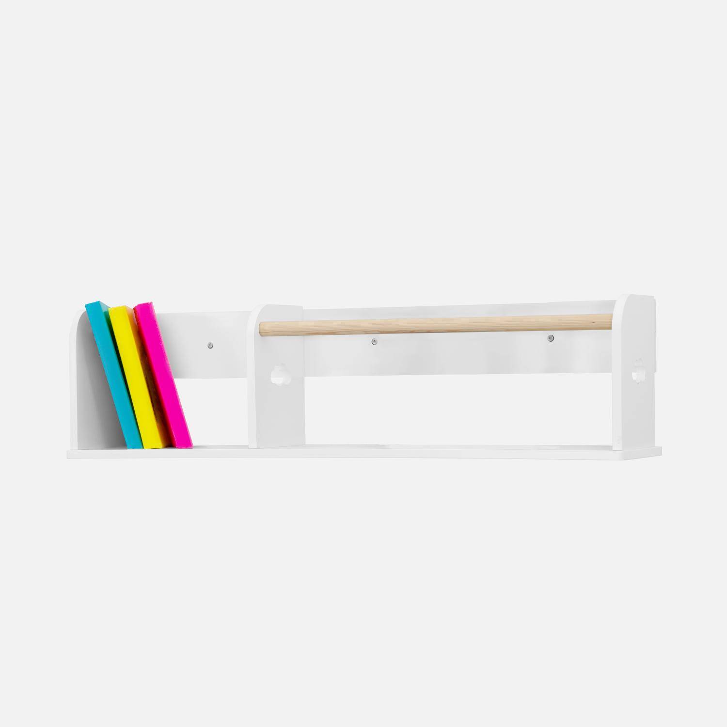 Witte wandplank voor opbergruimte in kinderkamer 80cm Photo3