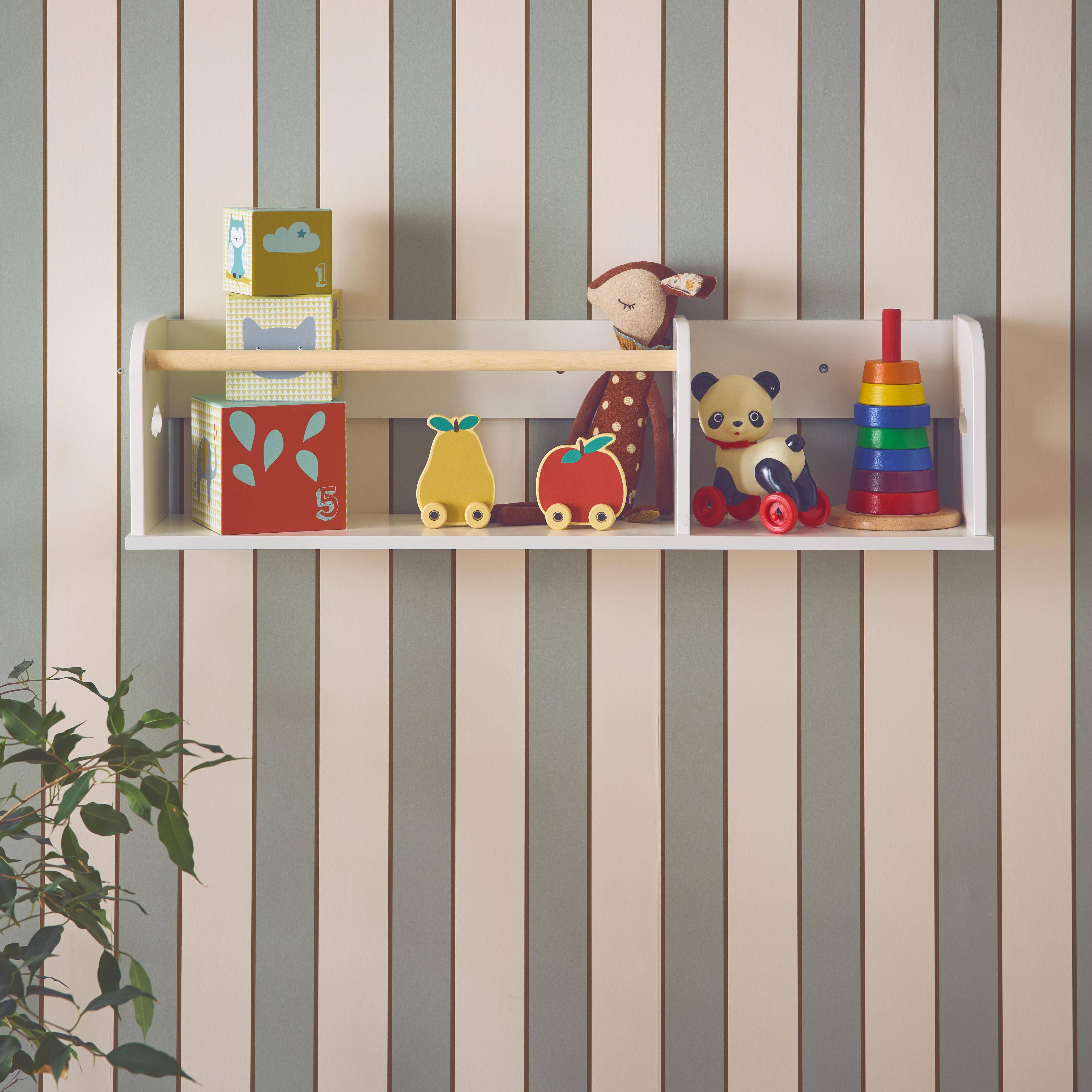 Witte wandplank voor opbergruimte in kinderkamer 80cm,sweeek,Photo1