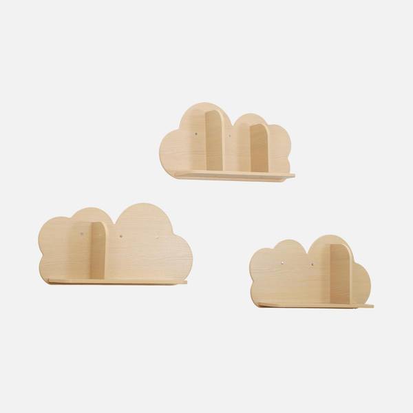 Mensole A Forma Di Nuvola Per Cameretta - Set Di 3 Bianche Nephos - Foto 7