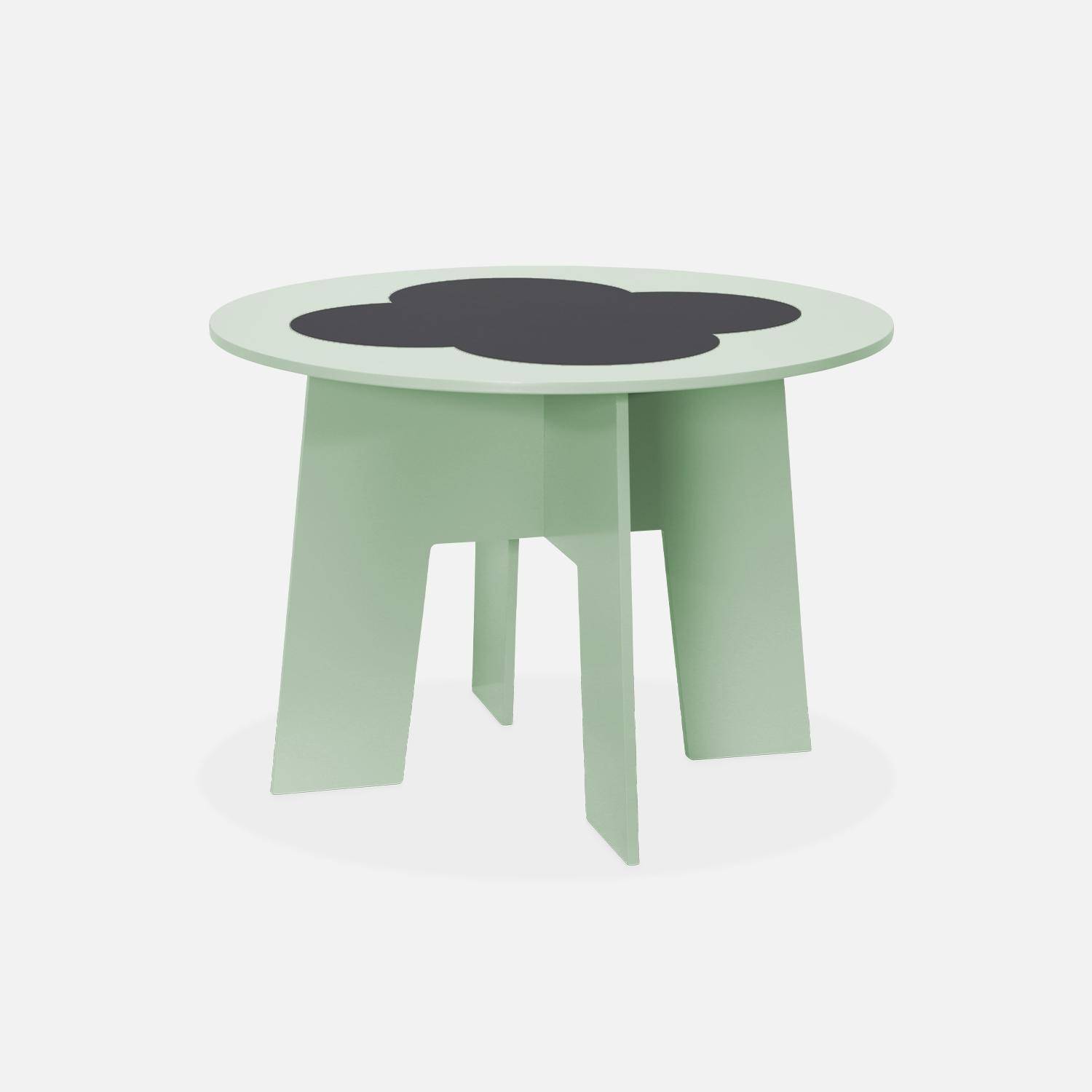 Table et 4 chaises enfant, vert, avec ardoise et rangements  Photo6