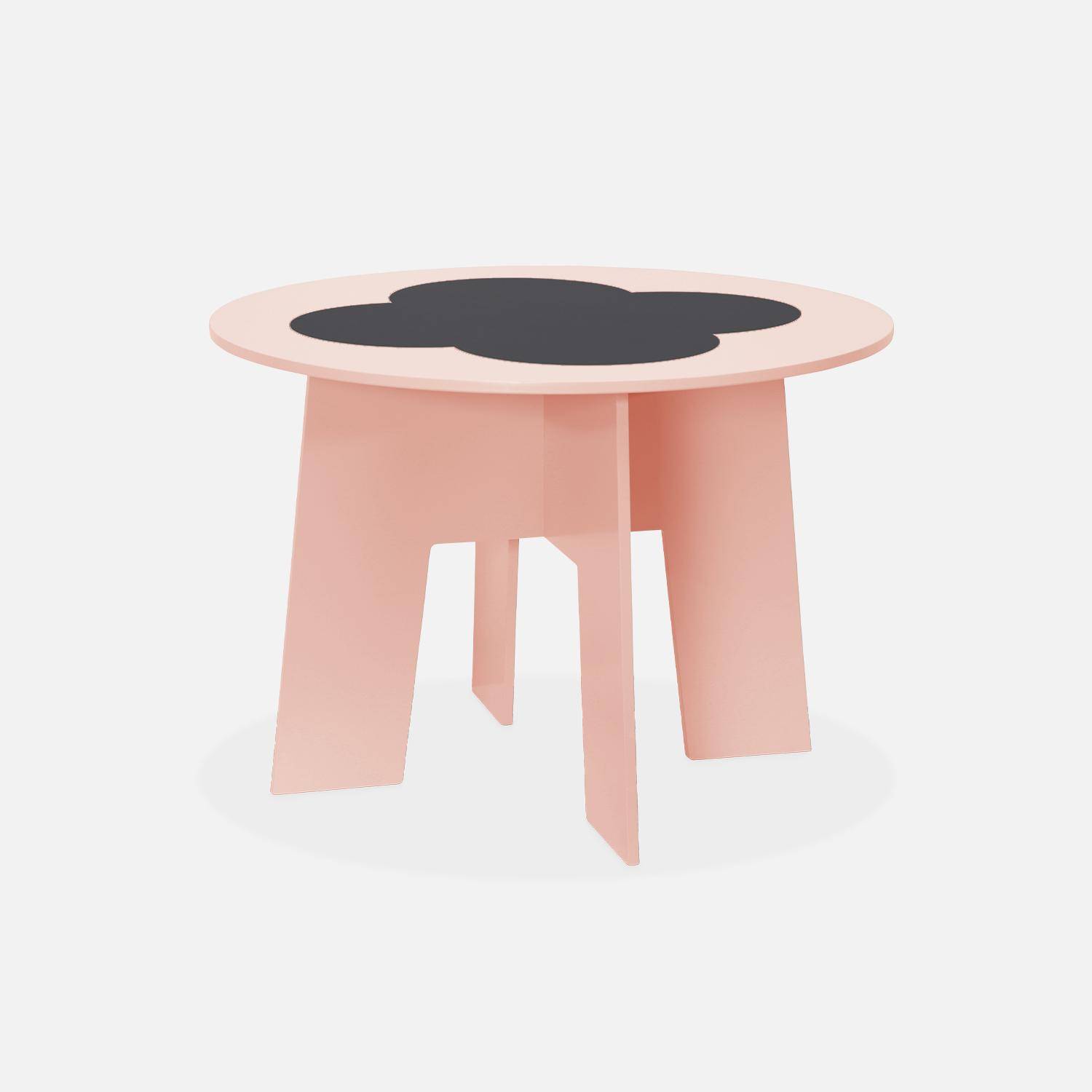 Kindertafel en 4 stoelen, roze, met leisteen en opbergruimte Photo6