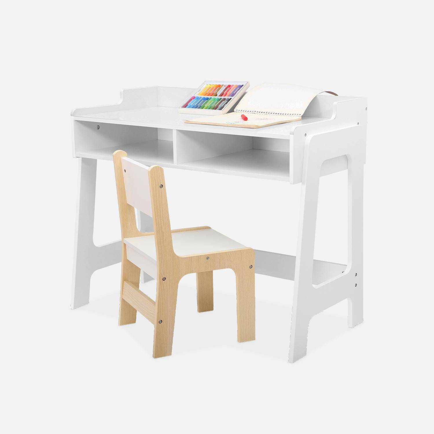 Bureau blanc avec chaise pour enfant  Photo3