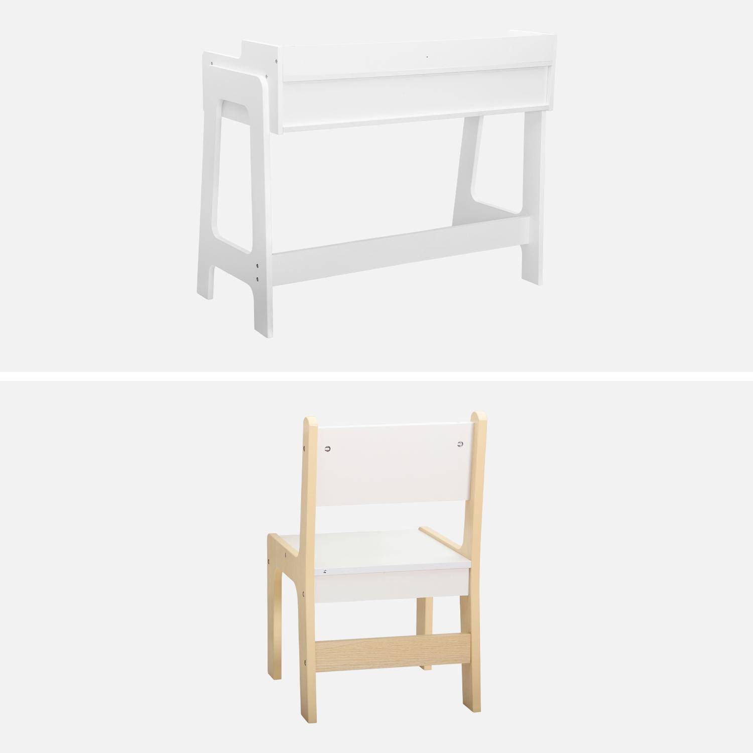 Bureau blanc avec chaise pour enfant  Photo4