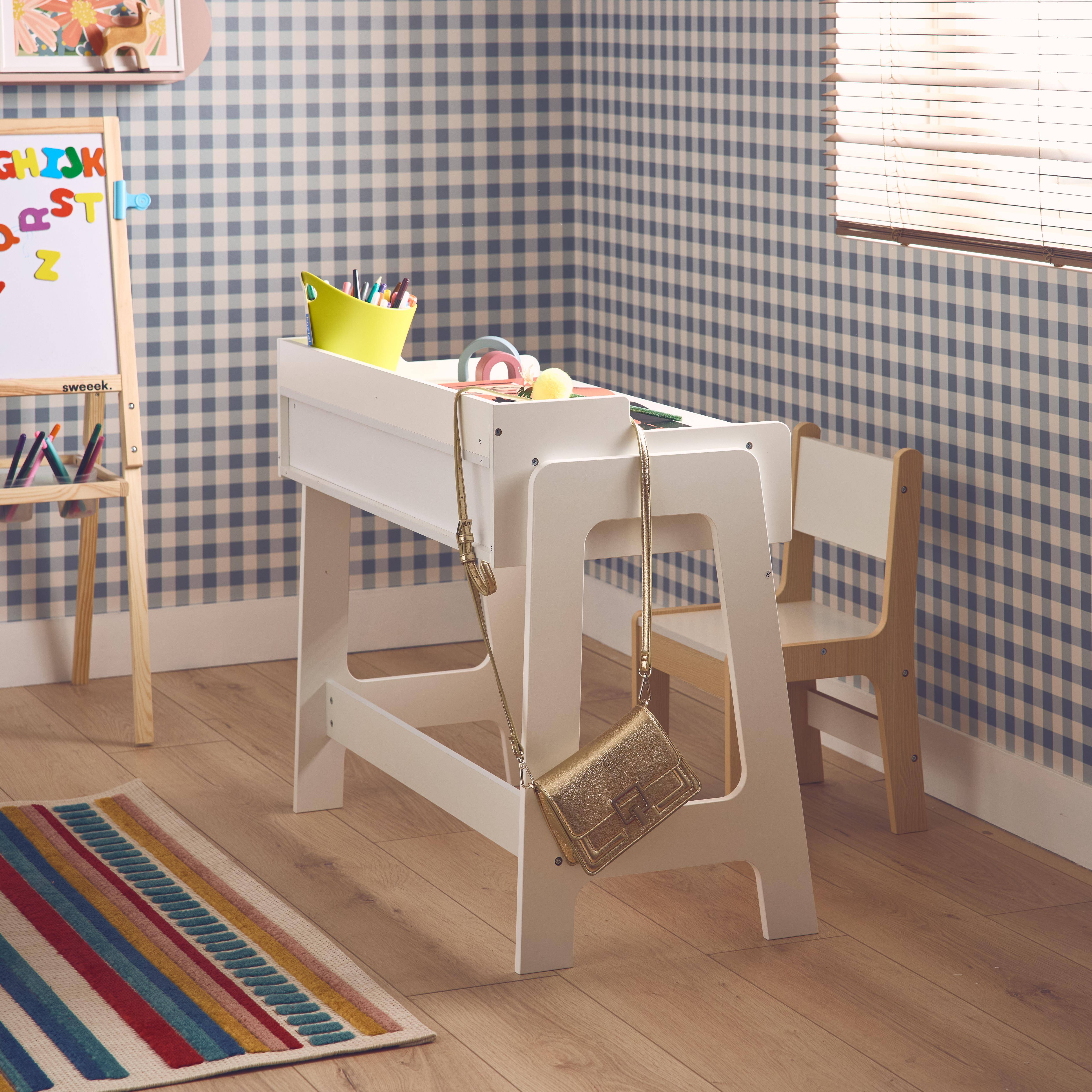 Bureau blanc avec chaise pour enfant  Photo1