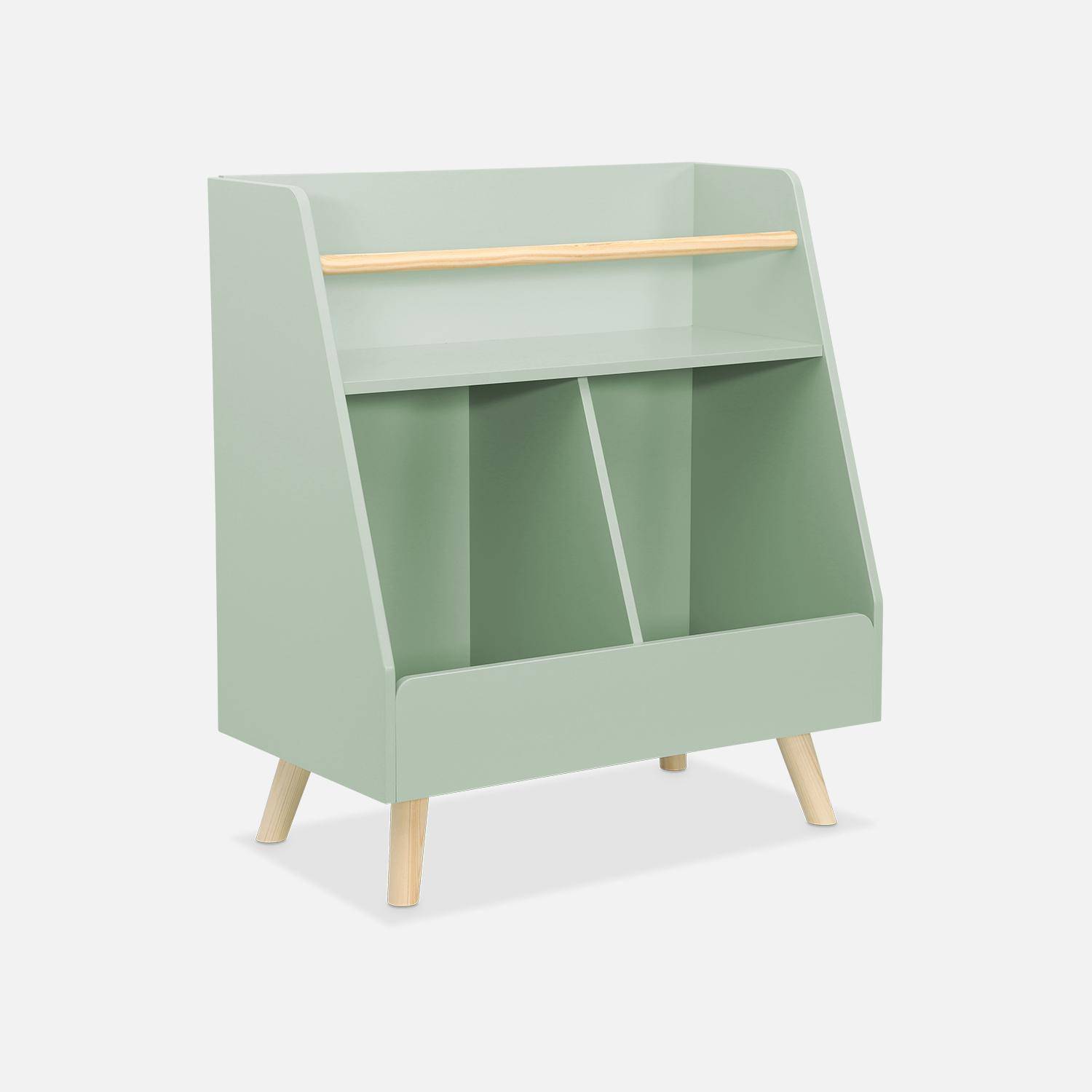 Meuble de rangement enfant, vert, 2 compartiments ,sweeek,Photo4