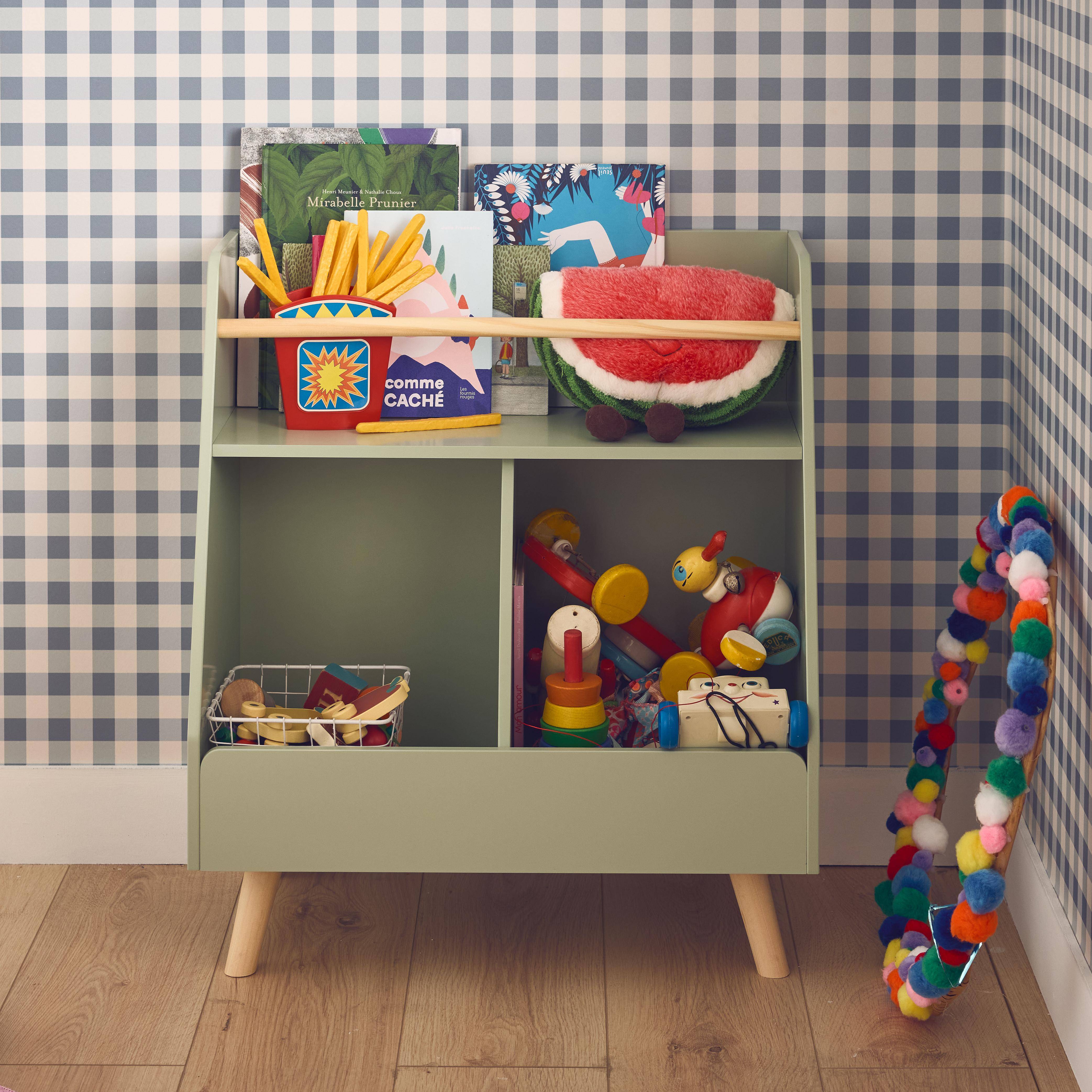 Meuble de rangement enfant, vert, 2 compartiments  Photo1