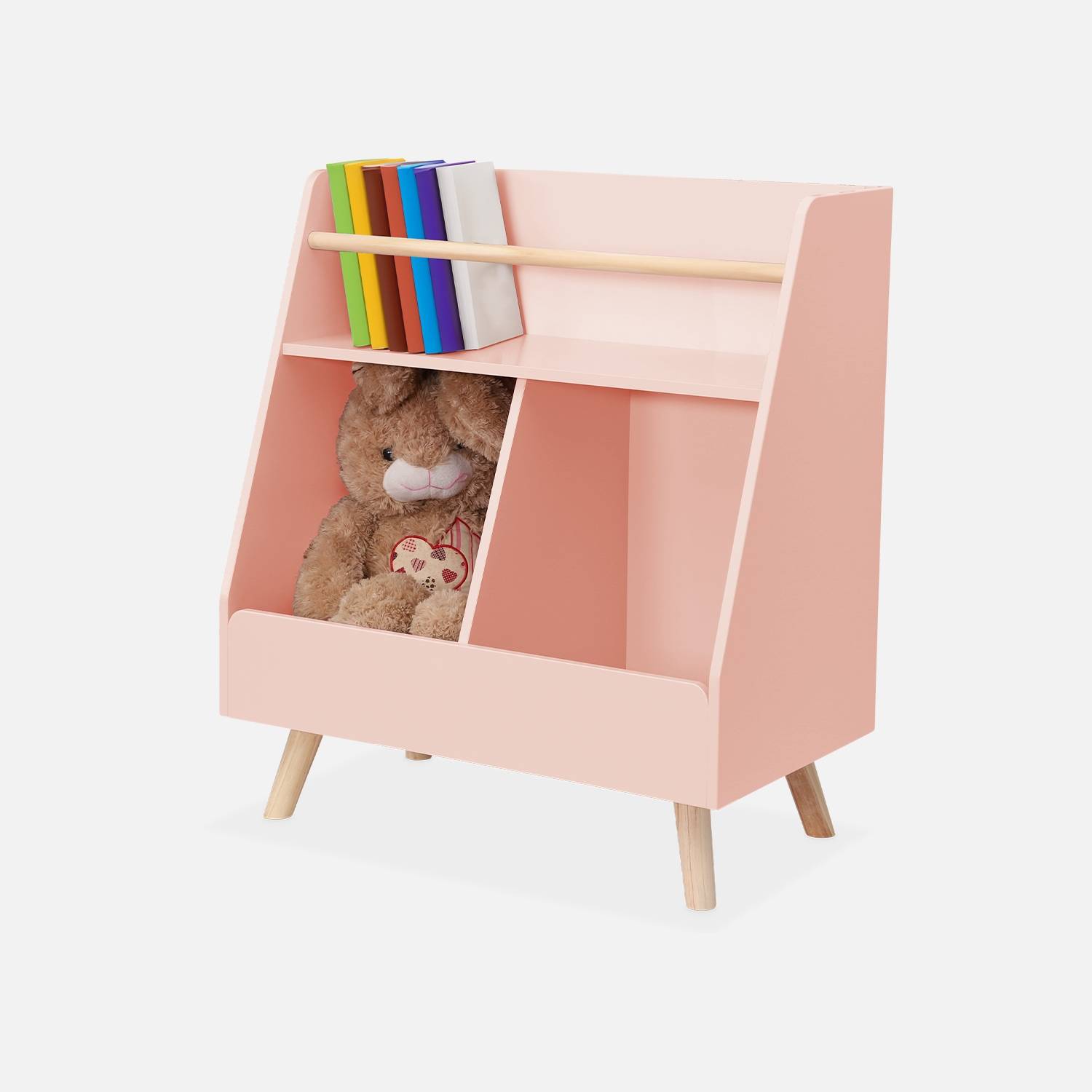 Children's storage unit with 2 compartments, Pink