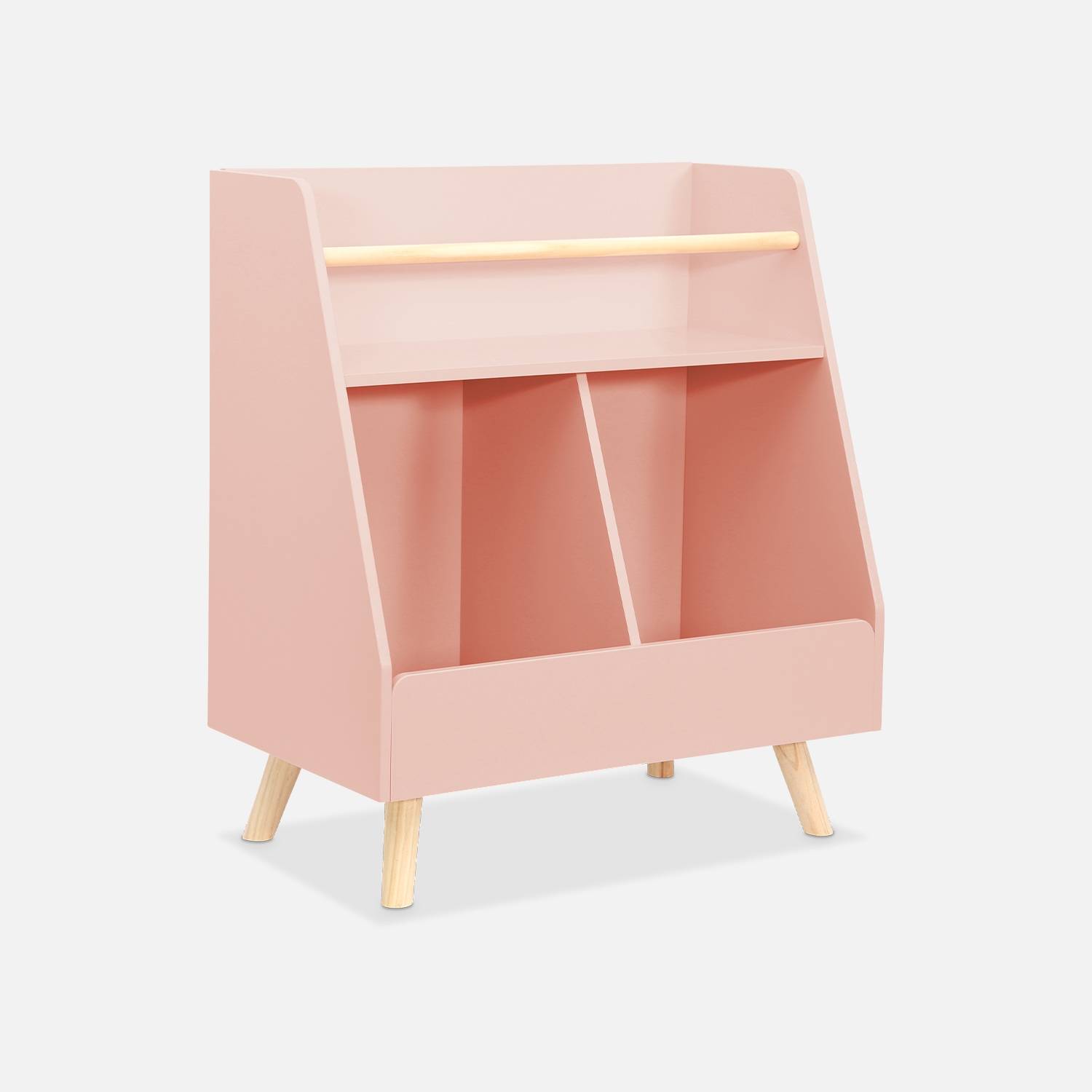 Opbergmeubel voor kinderen, roze, 2 vakken