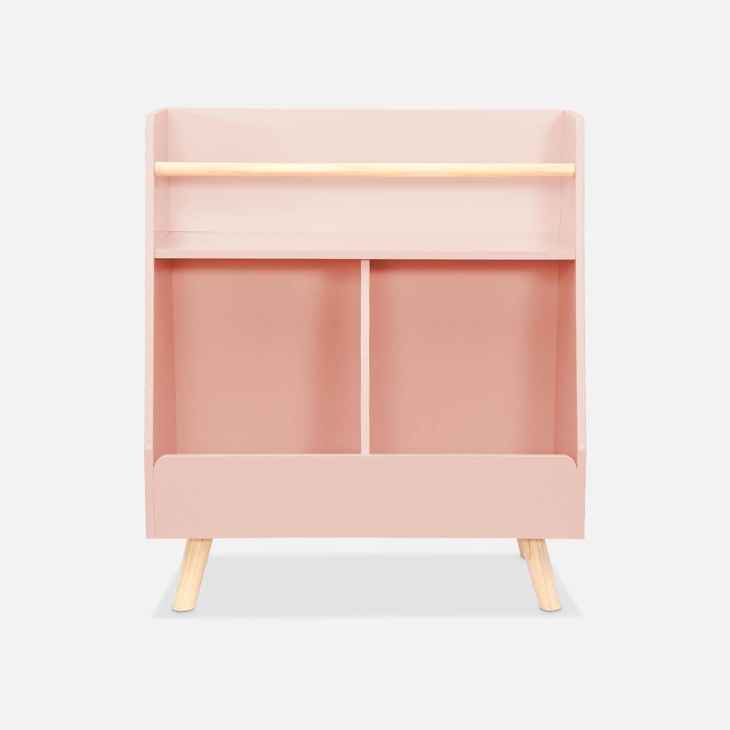 Children's storage unit with 2 compartments, Tobias, Pink, 61.5x35x69.5 cm Photo5