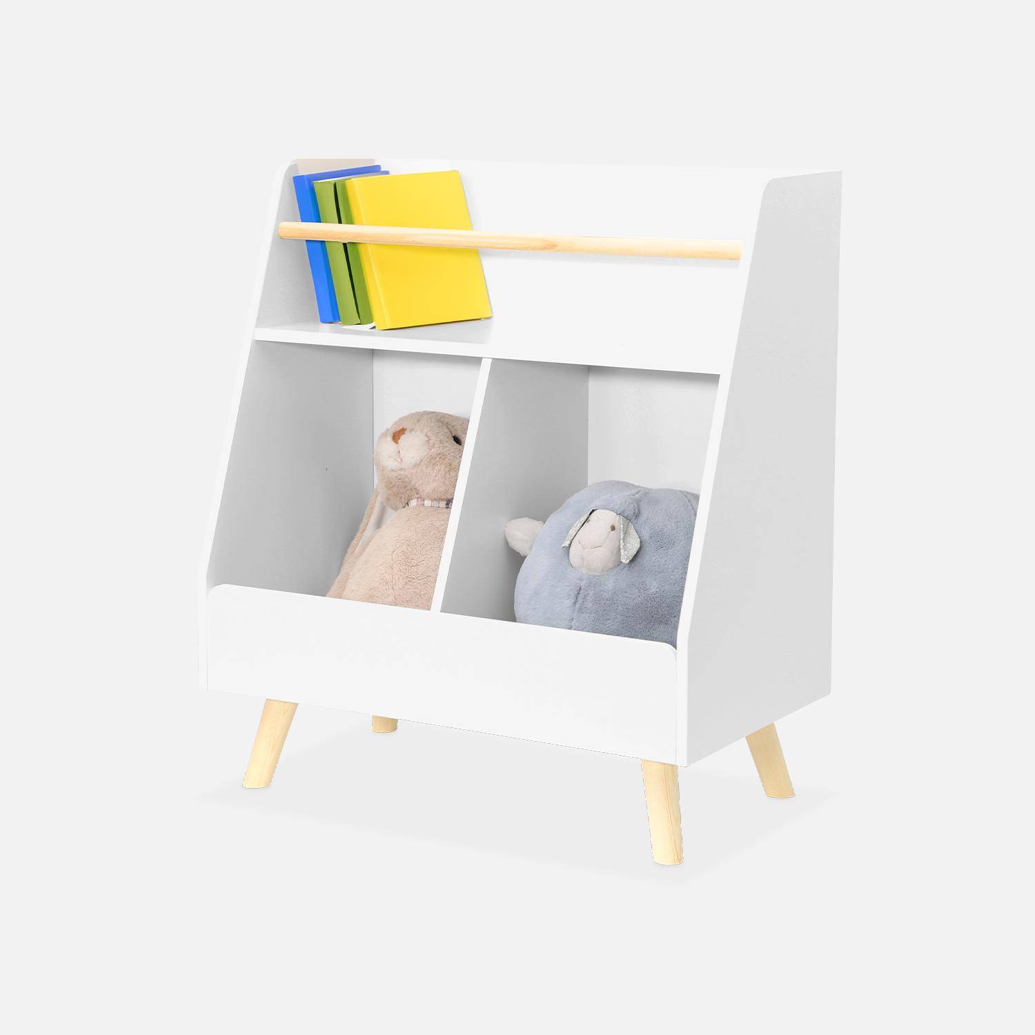 Meuble de rangement enfant, blanc, 2 compartiments  Photo5
