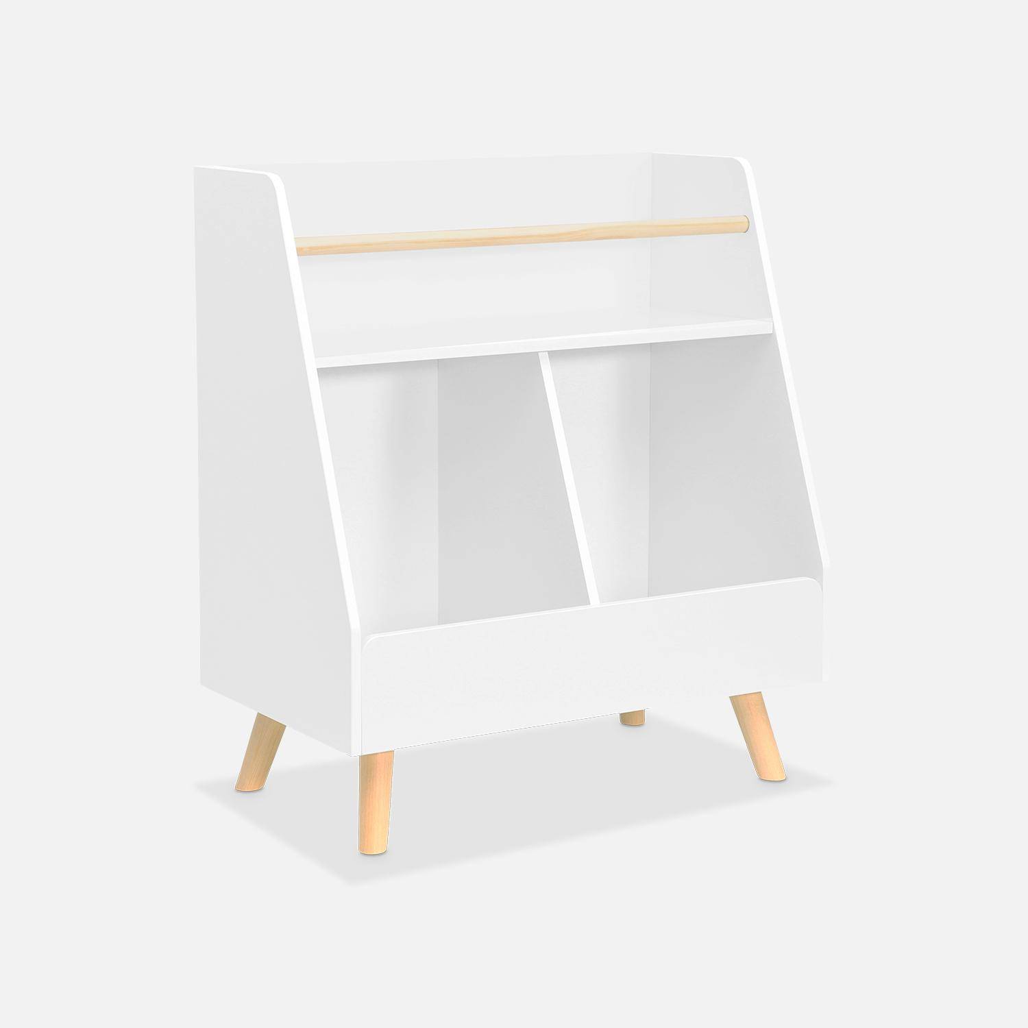 Meuble de rangement enfant, blanc, 2 compartiments  Photo4