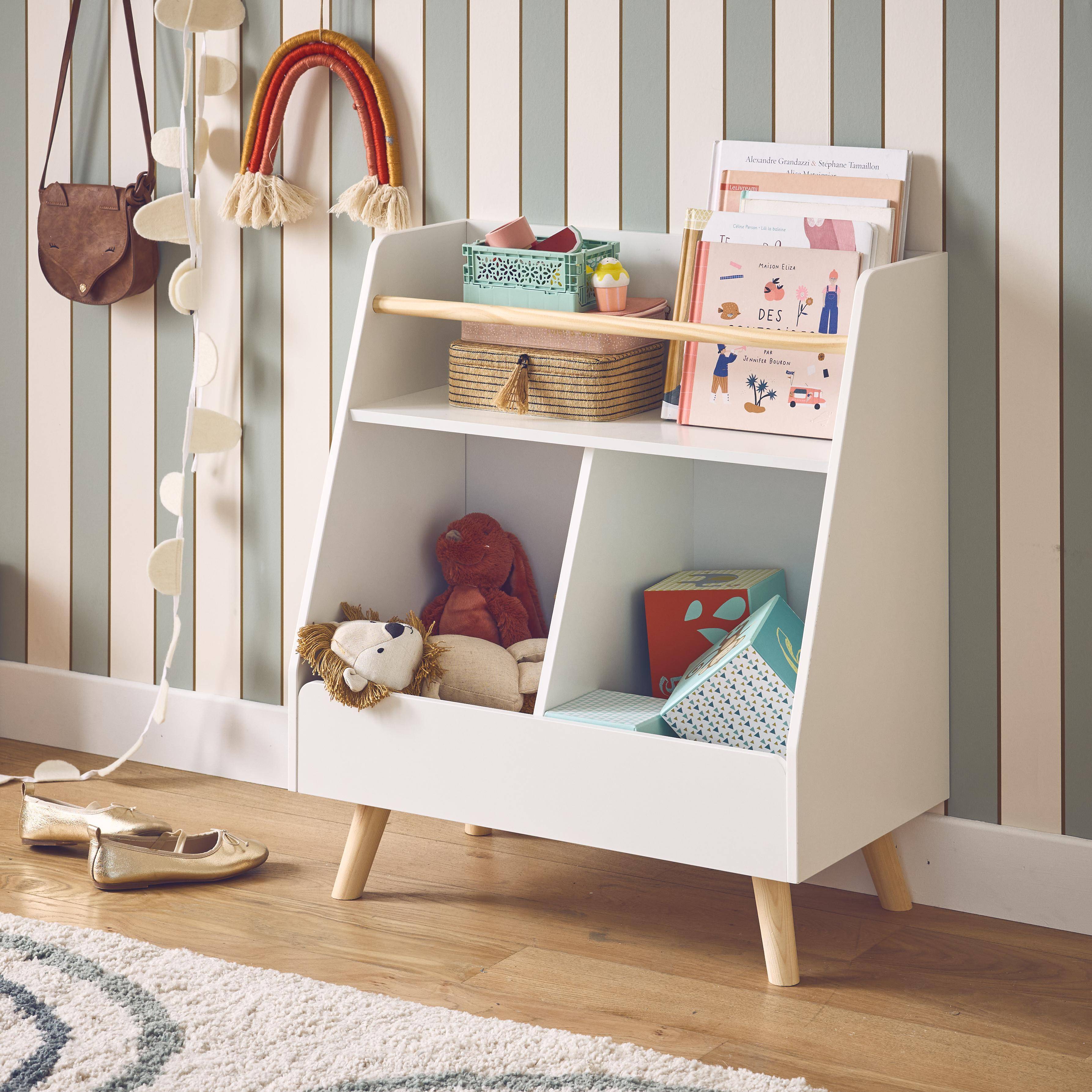 Meuble de rangement enfant, blanc, 2 compartiments  Photo2