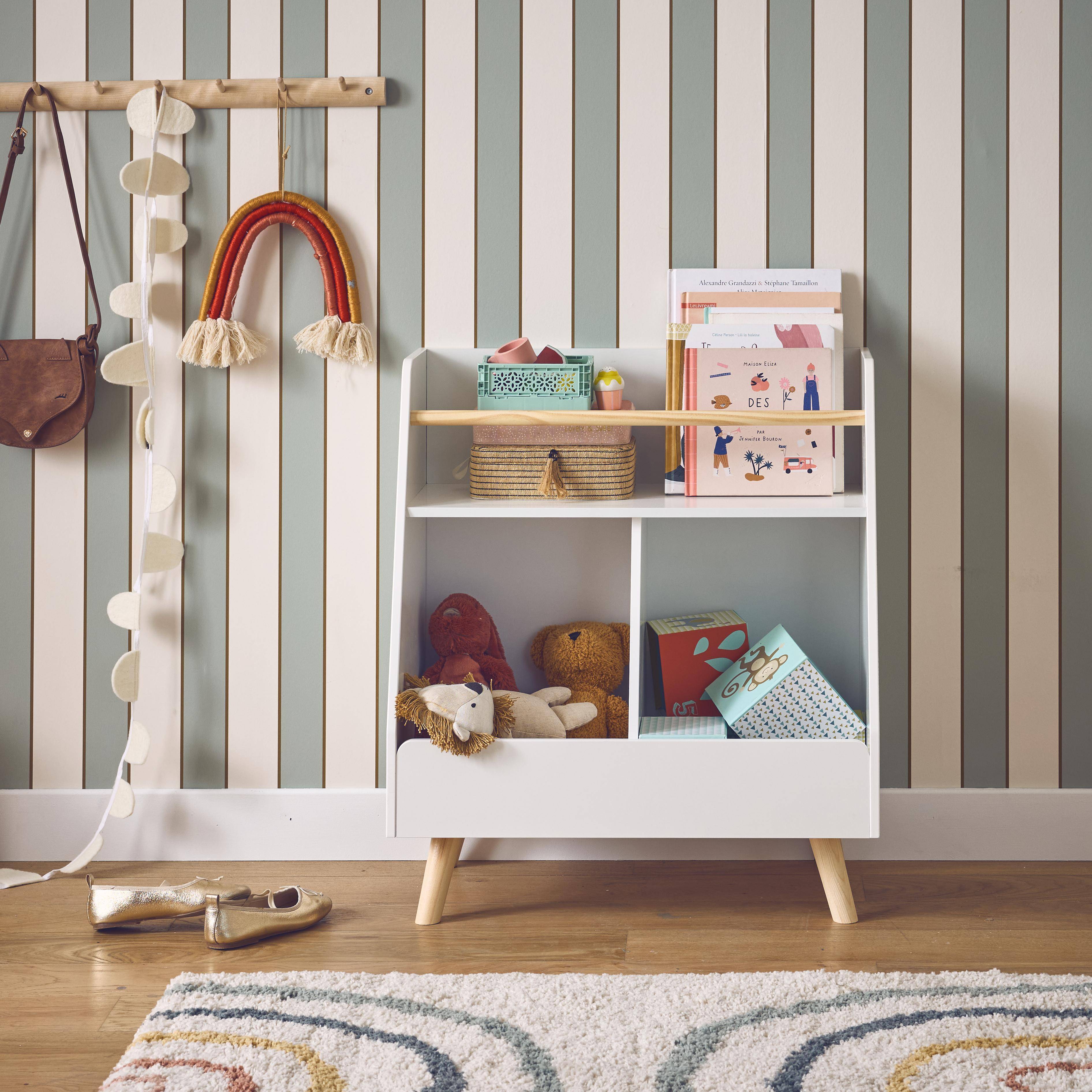 Meuble de rangement enfant, blanc, 2 compartiments  Photo1