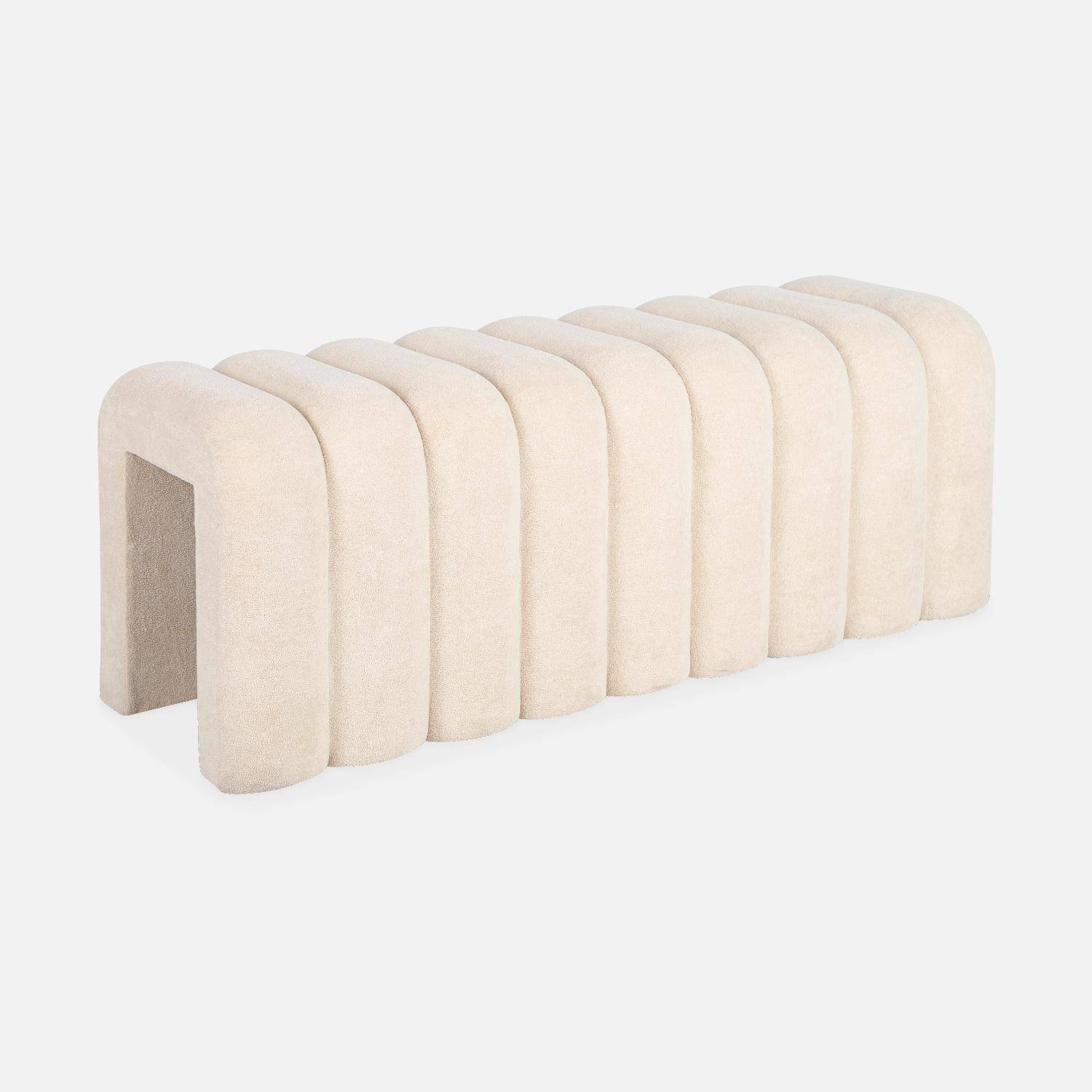 Banc, bout de lit beige contemporain en tissu ,sweeek,Photo3