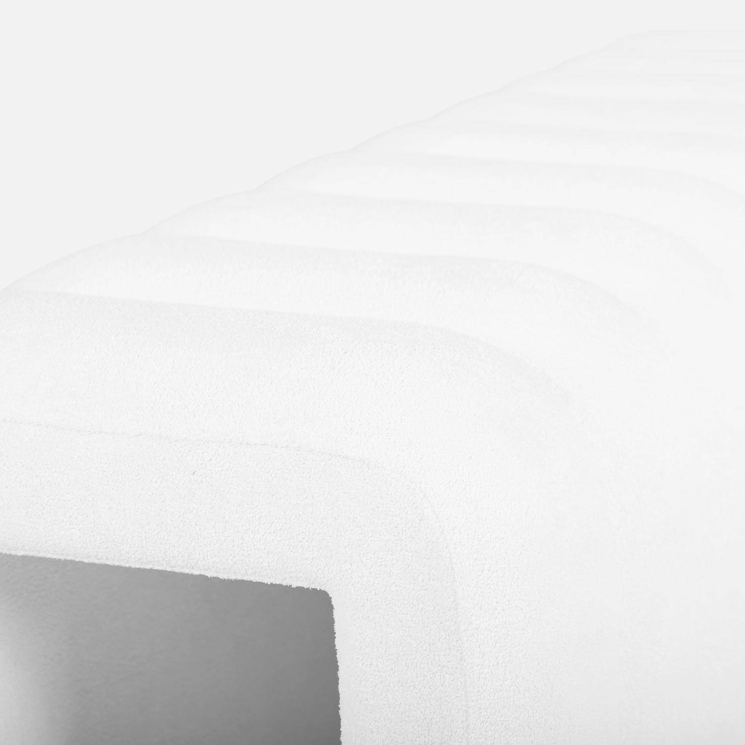 Panca contemporanea in tessuto bianco, fine letto,sweeek,Photo3