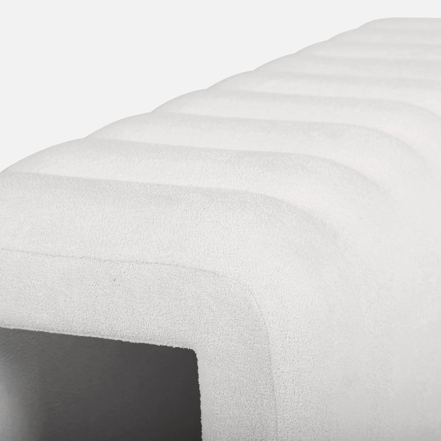Banco de tecido contemporâneo para a cabeceira da cama, Ito, Branco, 114x40x45 cm Photo6