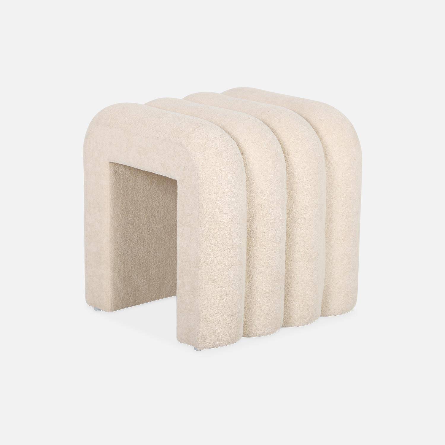Set di 2 pouf contemporanei in tessuto beige,sweeek,Photo2