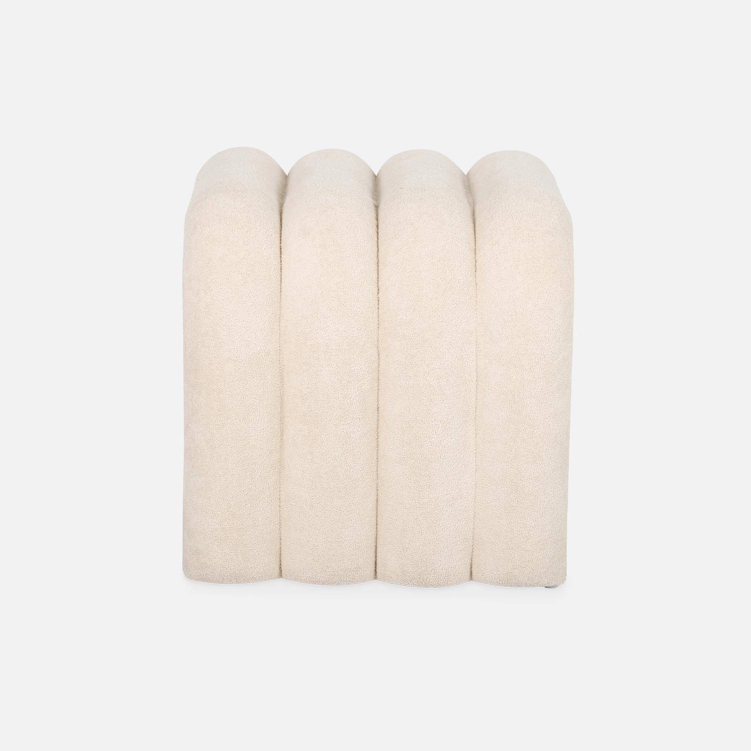 Set de 2 poufs contemporains en tissu beige Photo4