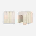 Set de 2 poufs contemporains en tissu beige Photo1