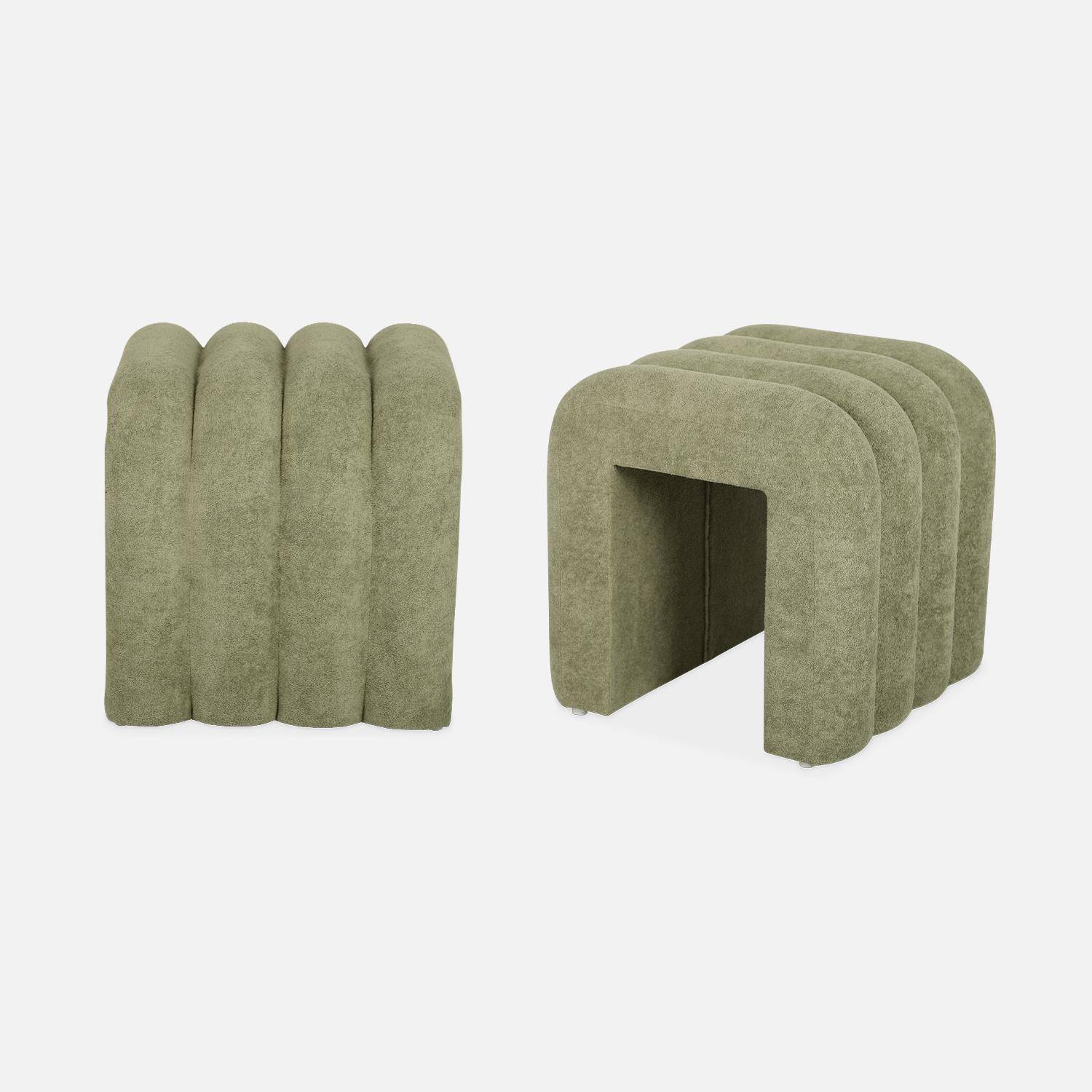 Set di 2 pouf contemporanei in tessuto, Ito, Verde, 40x38x40 cm,sweeek,Photo3