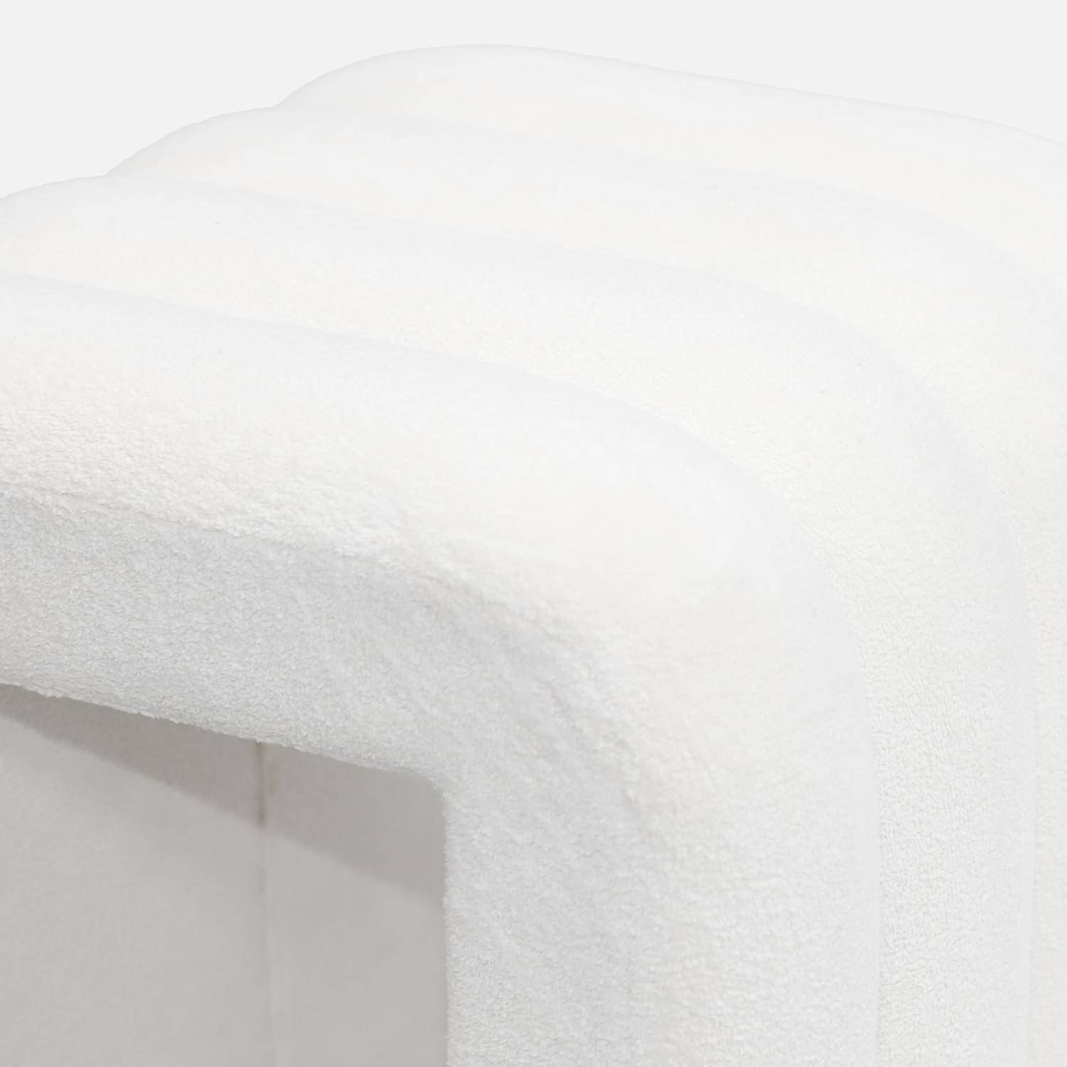 Conjunto de 2 pufes contemporâneos em tecido branco,sweeek,Photo5