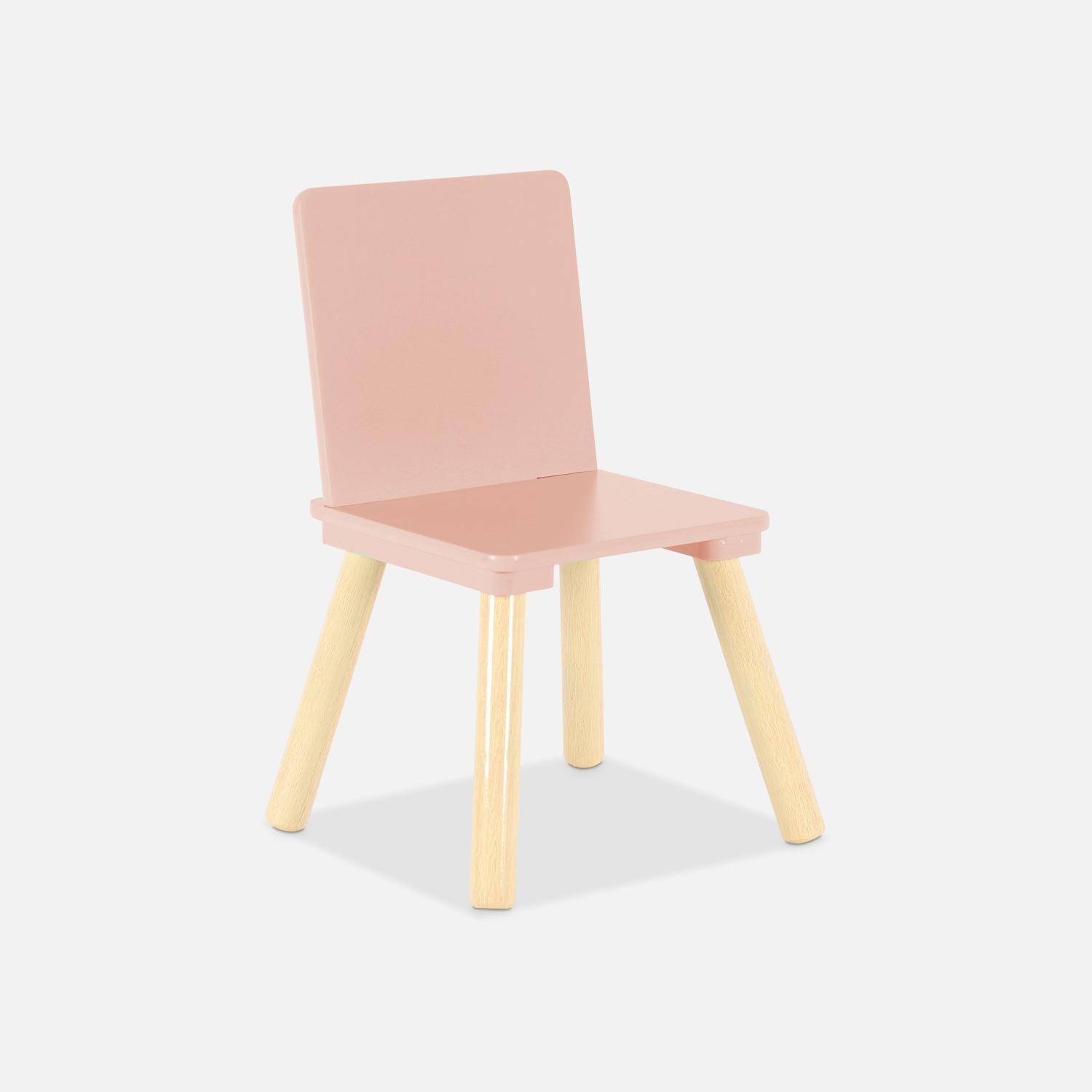 Square children's table with 2 chairs, Jude, Pink, 60x60x43 cm Photo7