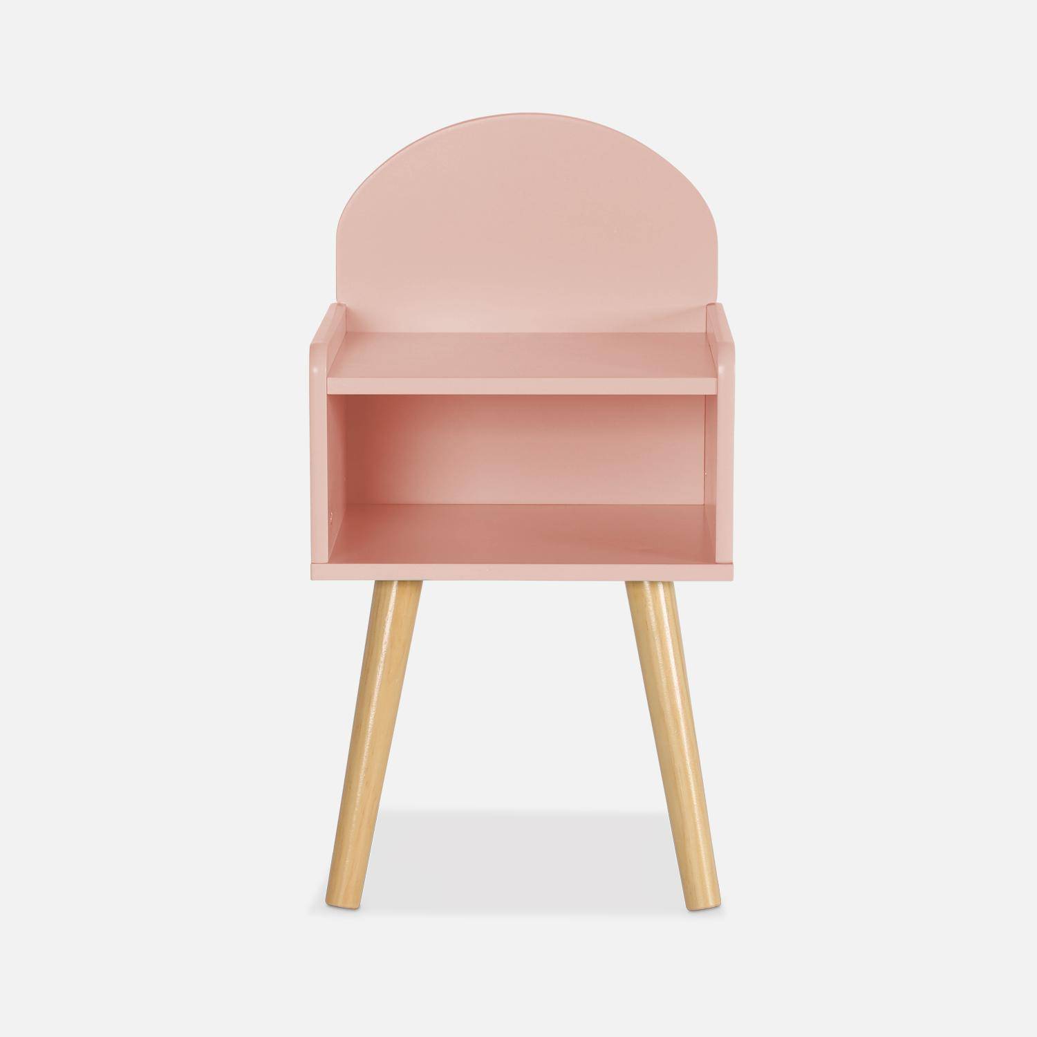 Table de chevet chambre enfant, rose, pieds en pin ,sweeek,Photo4