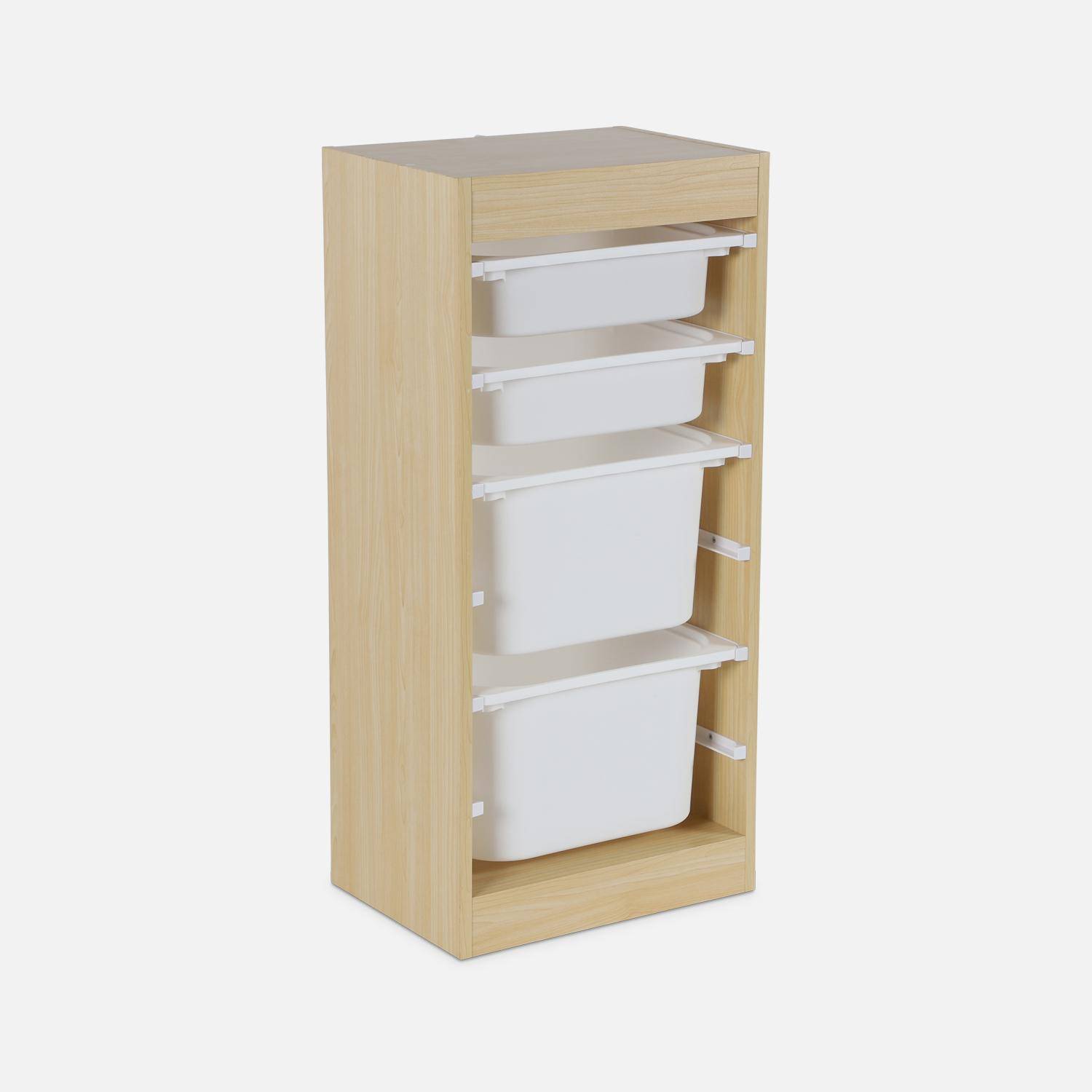 Children's storage unit with 4 storage bins, Sora, Natural, 41.5x30x89 cm,sweeek,Photo4