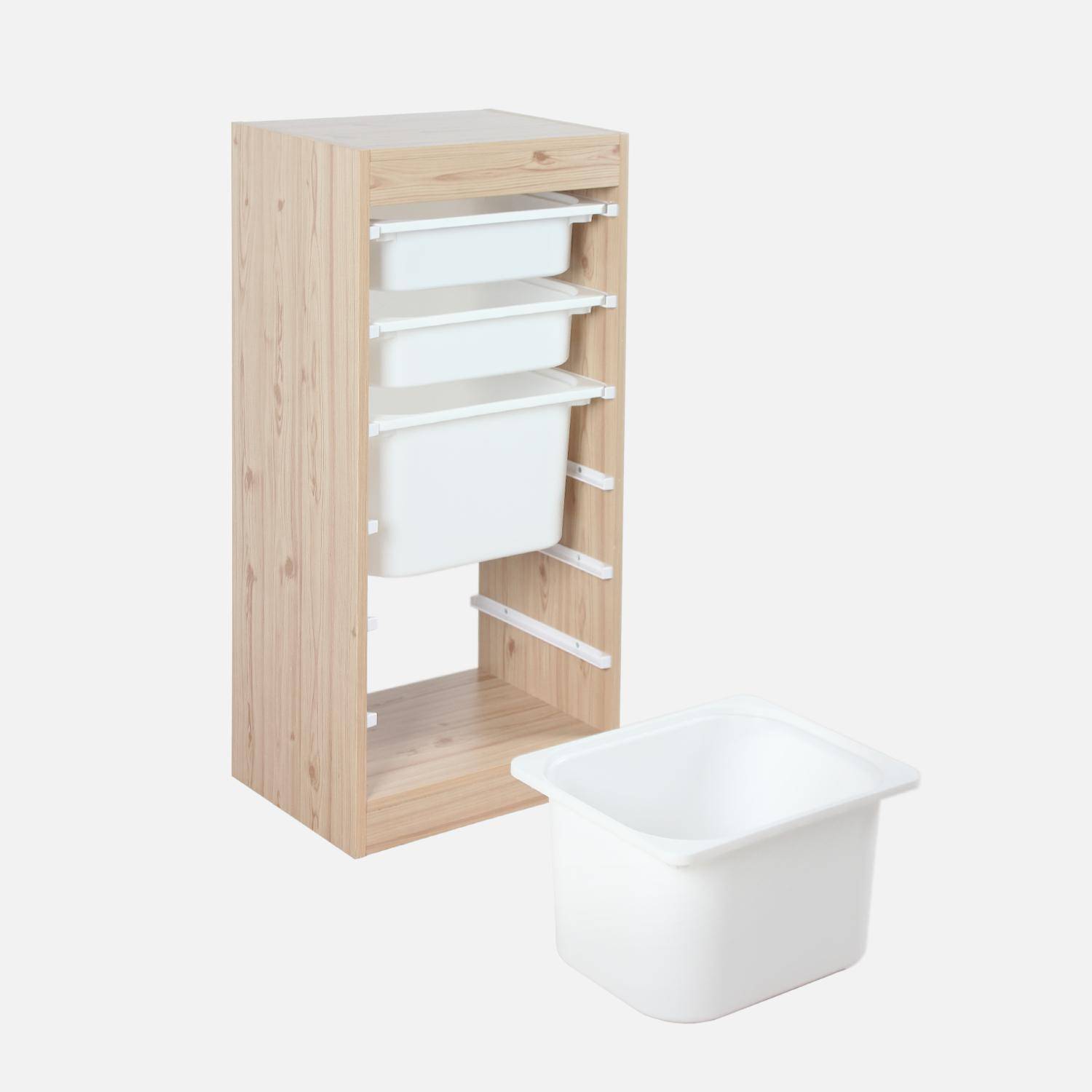 Meuble de rangement naturel enfant 4 bacs de rangement ,sweeek,Photo5