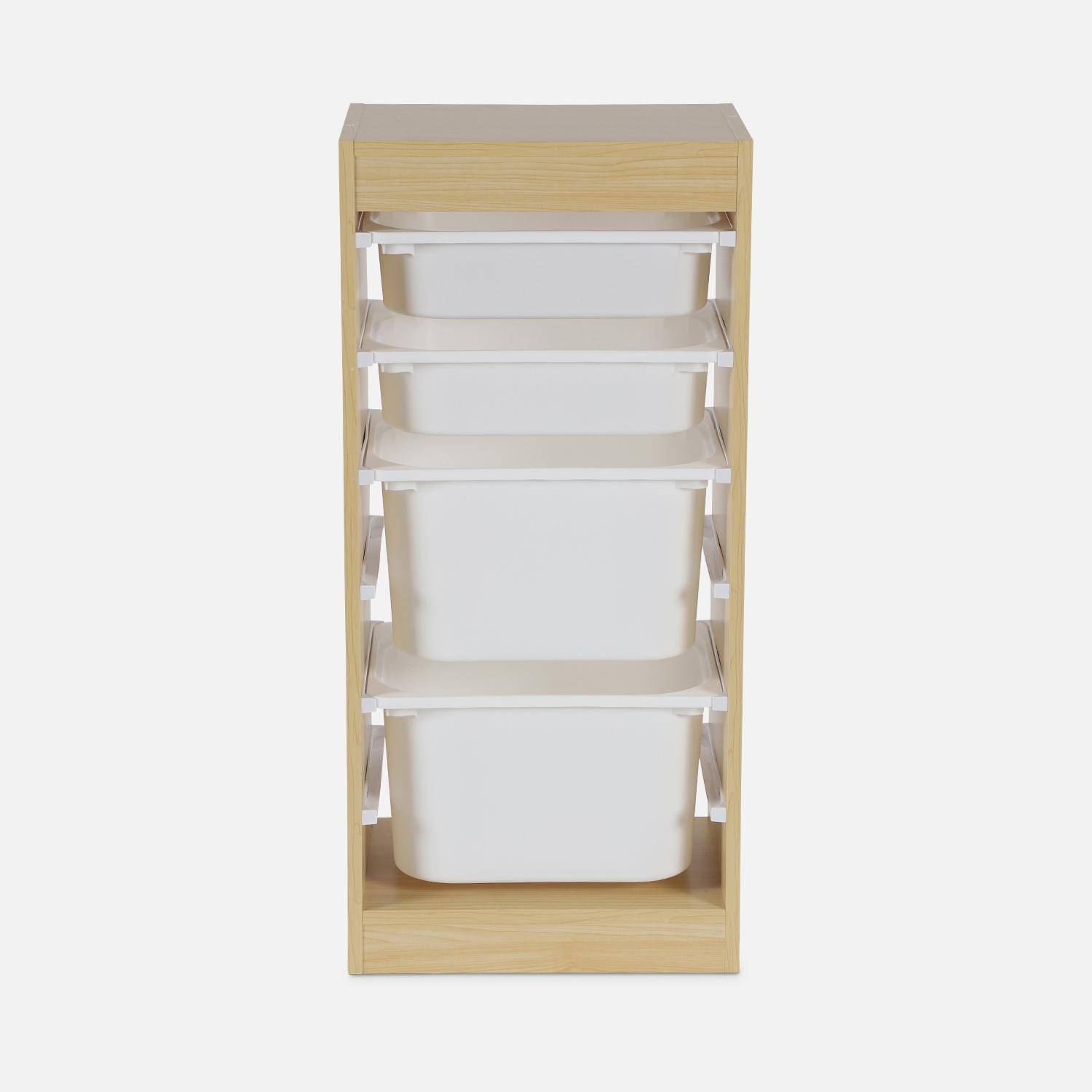 Meuble de rangement naturel enfant 4 bacs de rangement ,sweeek,Photo5