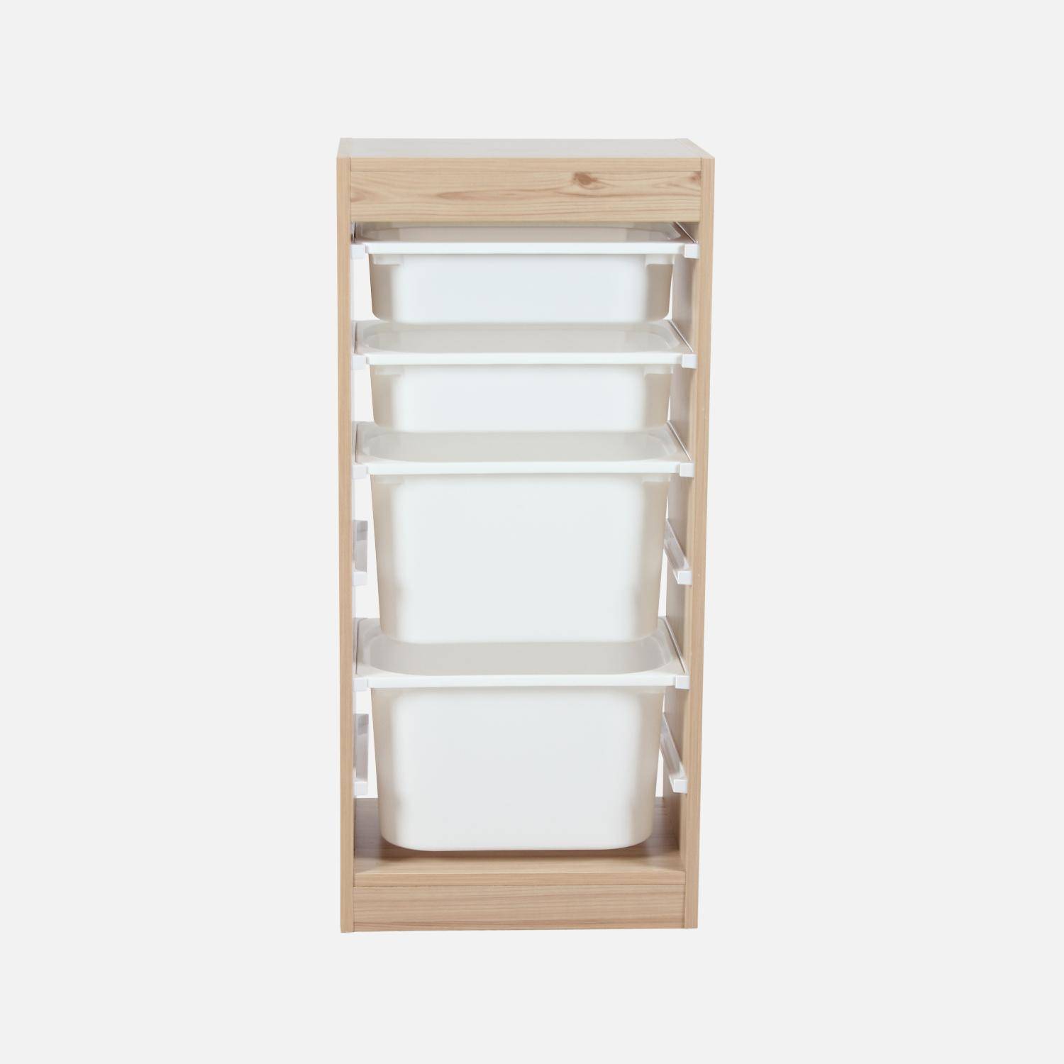 Meuble de rangement naturel enfant 4 bacs de rangement ,sweeek,Photo4