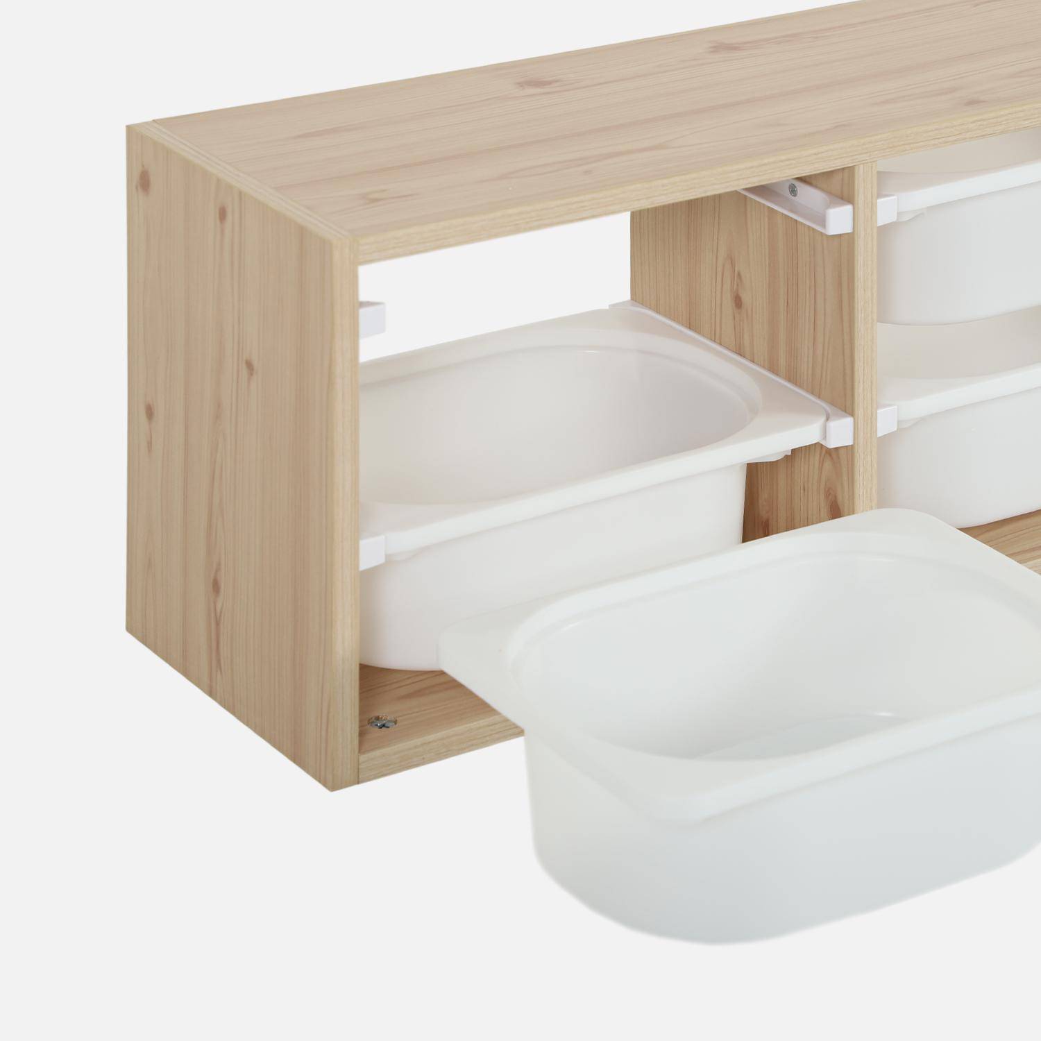 Meuble de rangement pour enfant, naturel, 6 bacs en plastique  Photo3 Meuble de rangement pour enfant, naturel, 6 bacs en plastique  Photo3