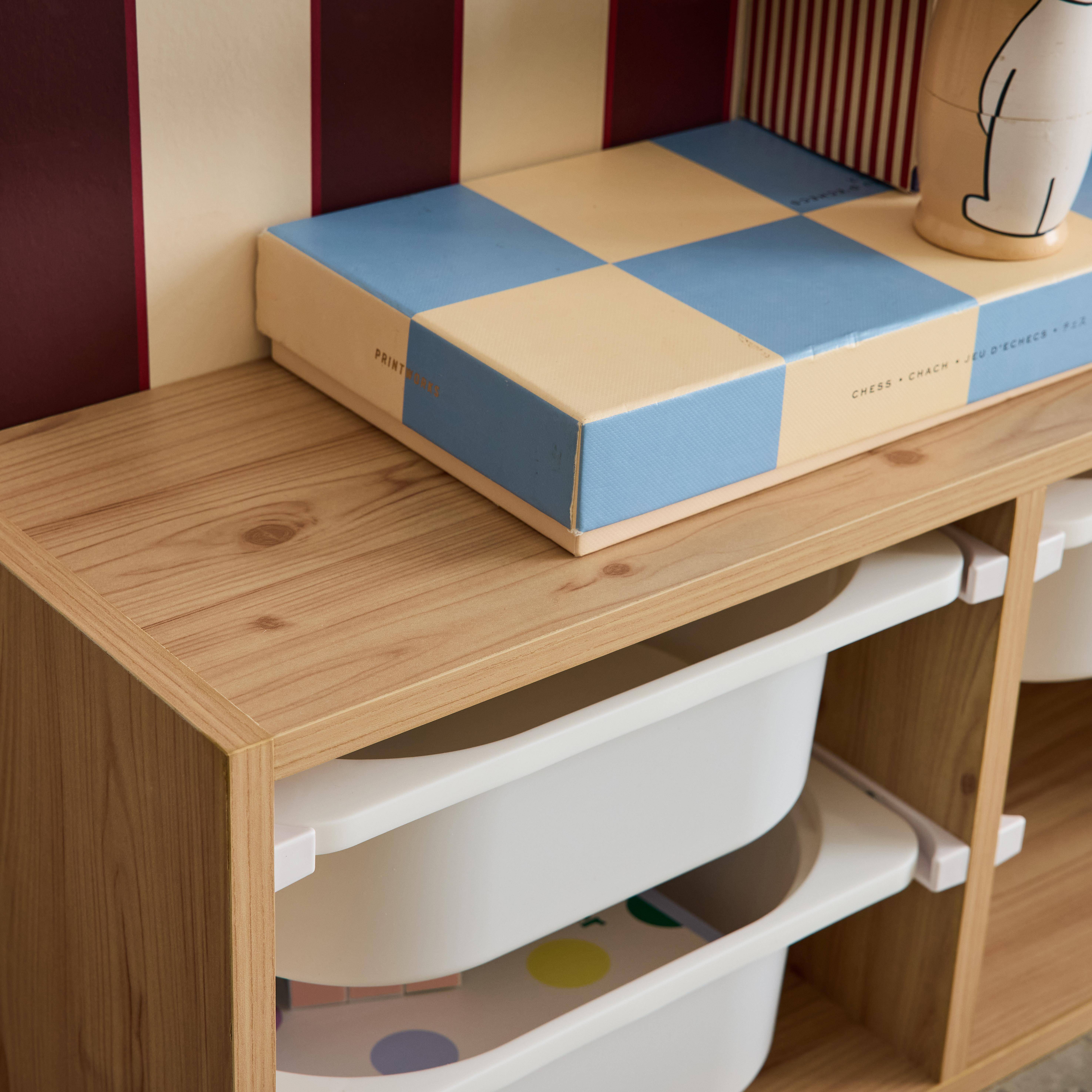 Unidad de almacenamiento para niños, 6 cubos, Sora, Natural, 97.5x21x29.4 cm,sweeek,Photo4