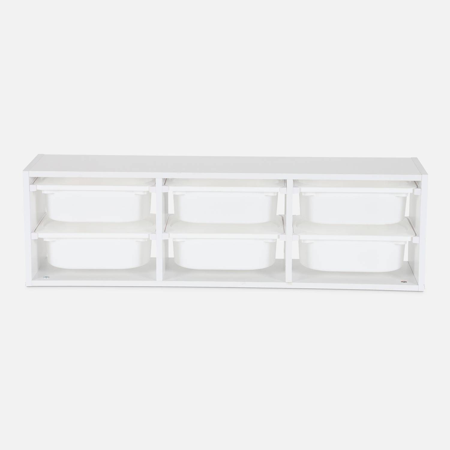 Opbergmeubel voor kinderen, wit, 6 plastic bakken,sweeek,Photo5