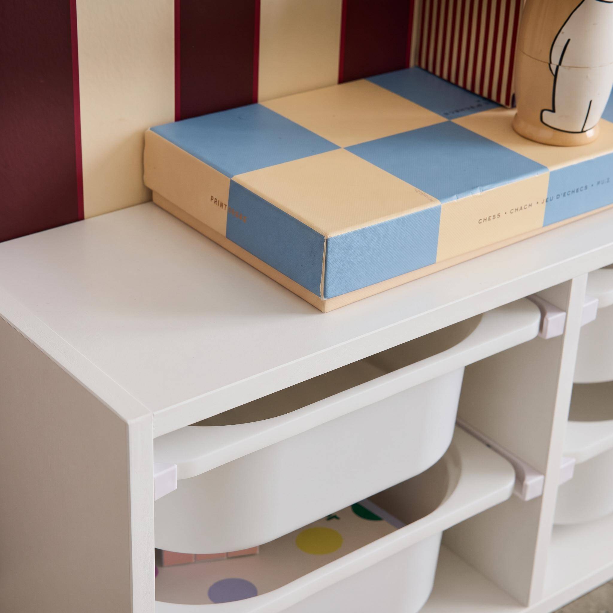 Mobile contenitore per bambini, 6 contenitori, Sora, Bianco, 97.5x21x29.4 cm Photo4